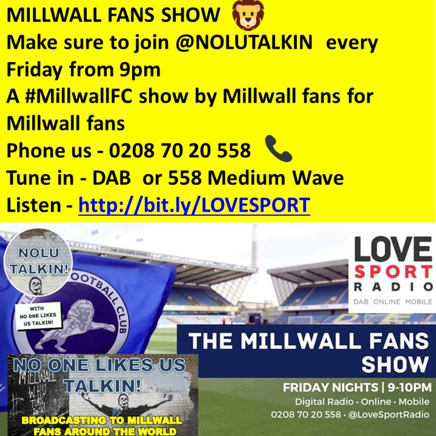 Millwall Fans Show at Love Sport Radio