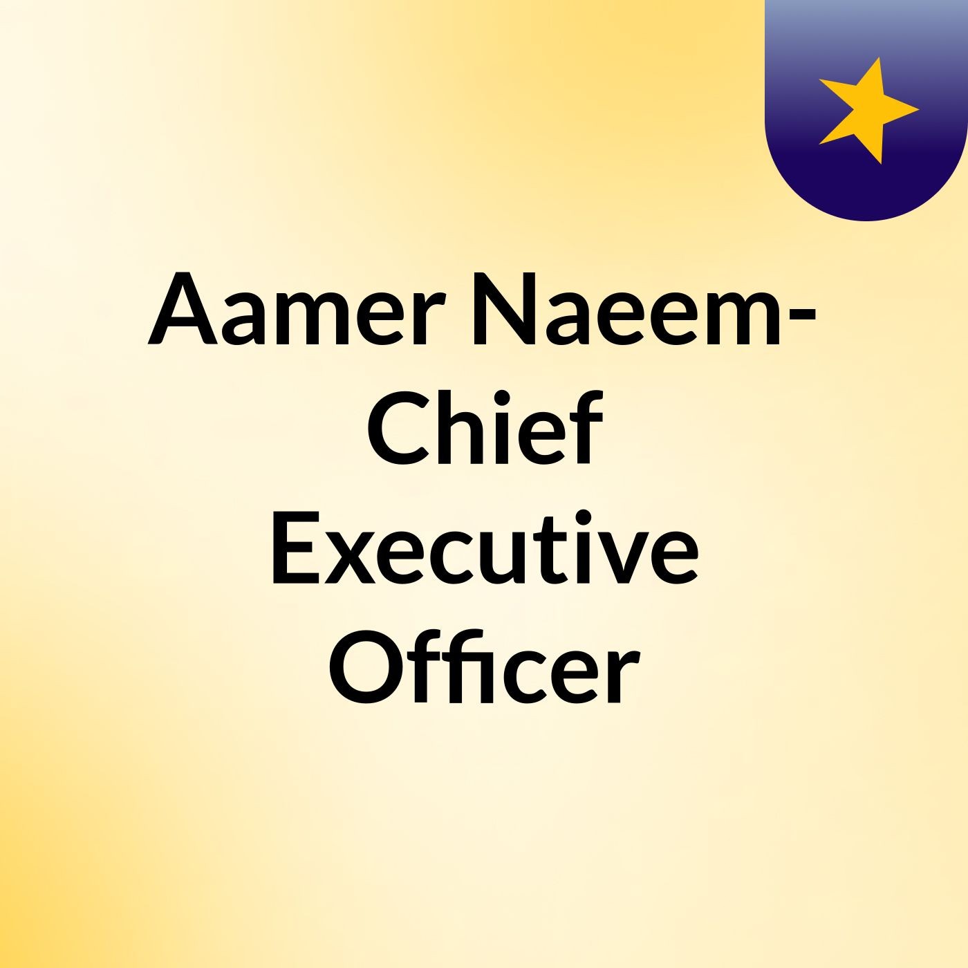 Aamer Naeem- Chief Executive Officer