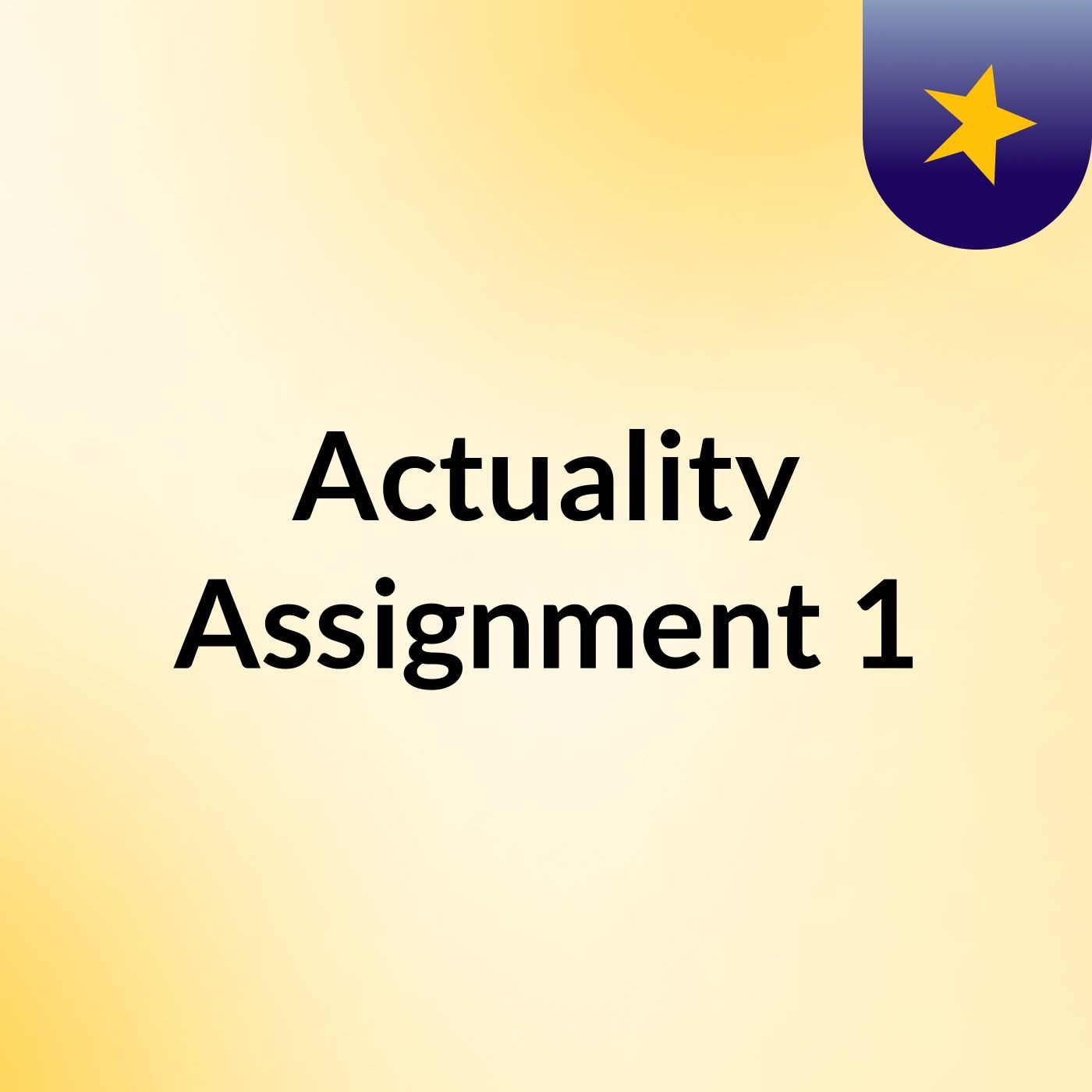 Episode 9 - Actuality Assignment 1