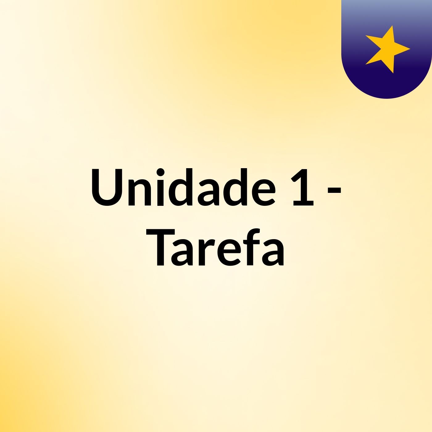 Unidade 1 - Tarefa