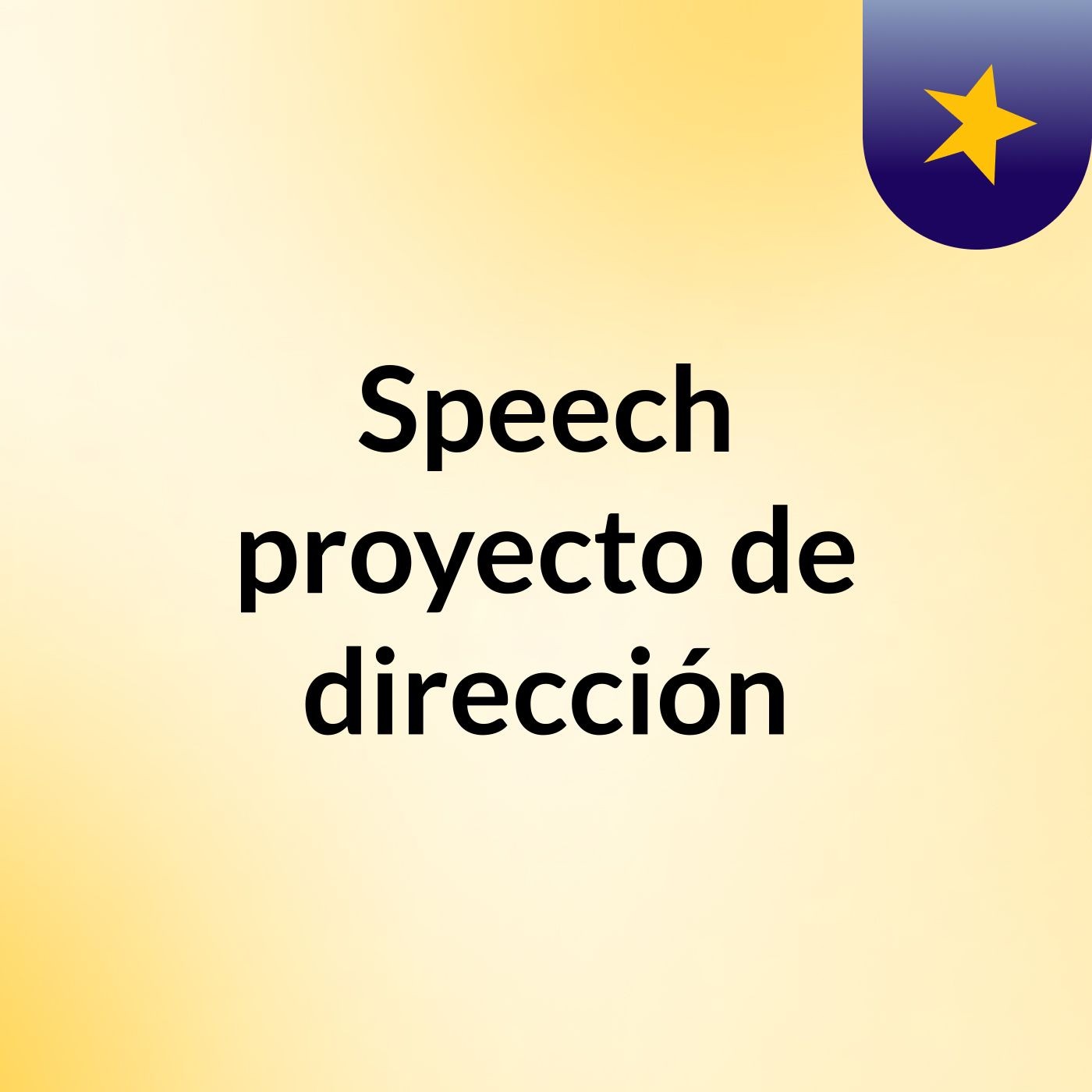 Speech proyecto de dirección podcast artwork