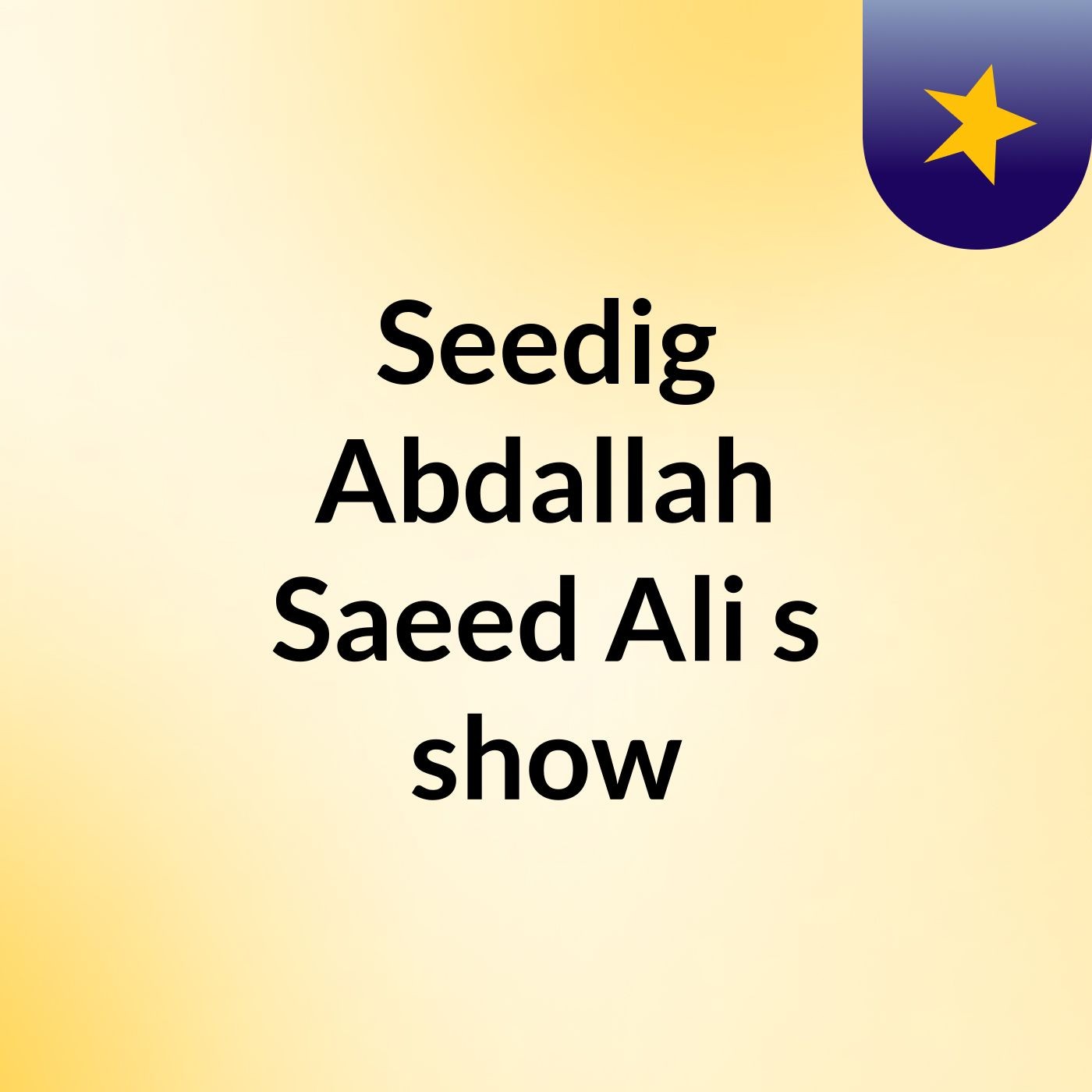 Seedig Abdallah Saeed Ali's show