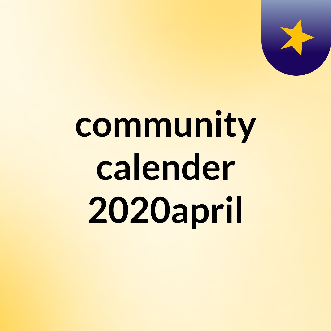 community calender 2020april cover art