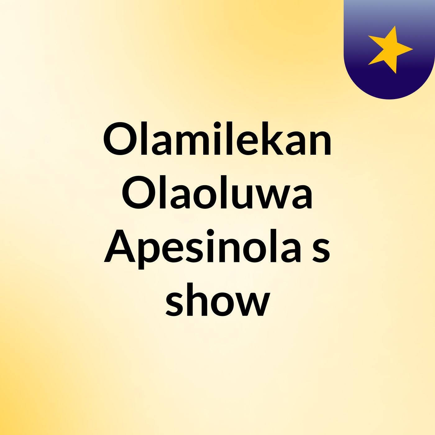 Episode 5 - Olamilekan Olaoluwa Apesinola's show