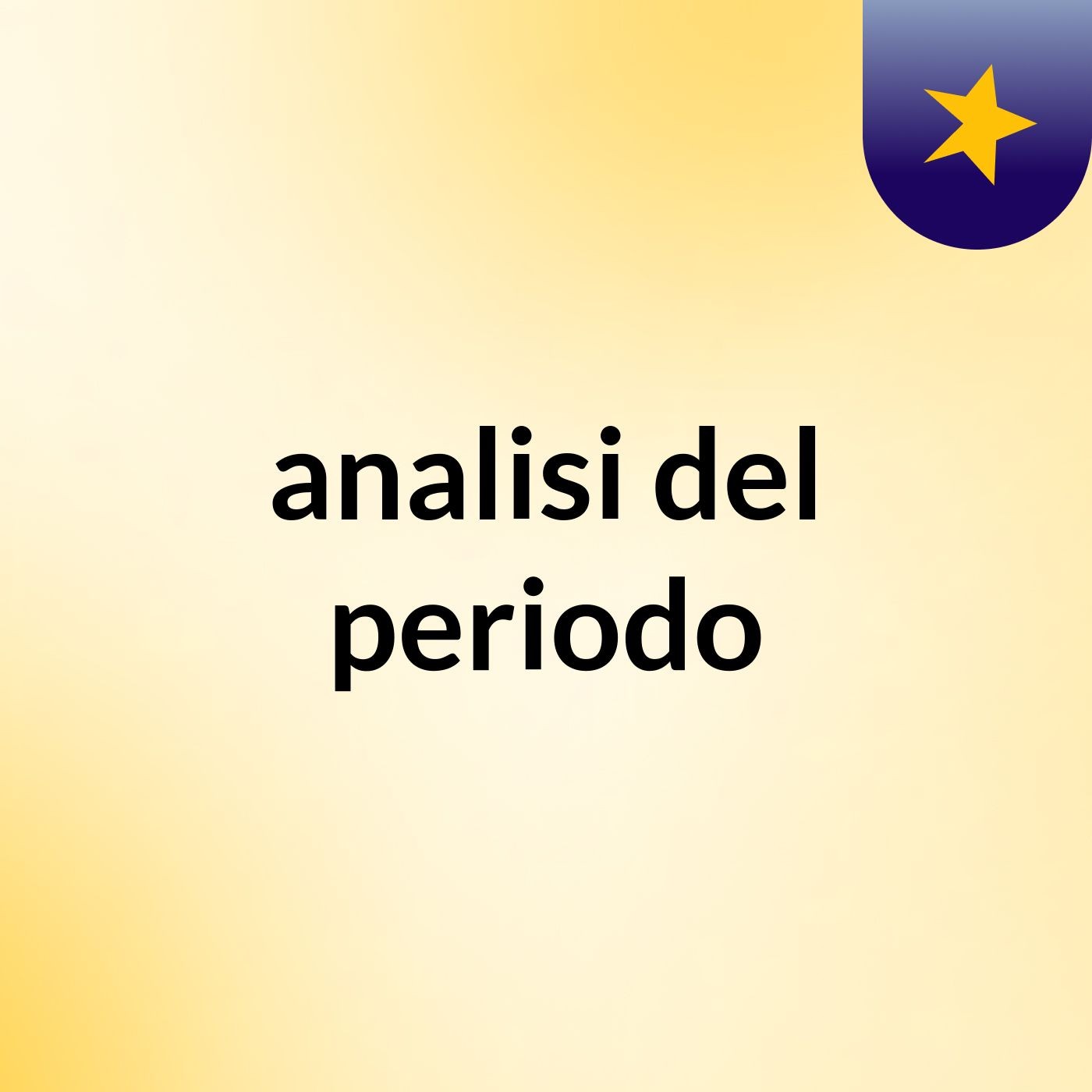 analisi del periodo