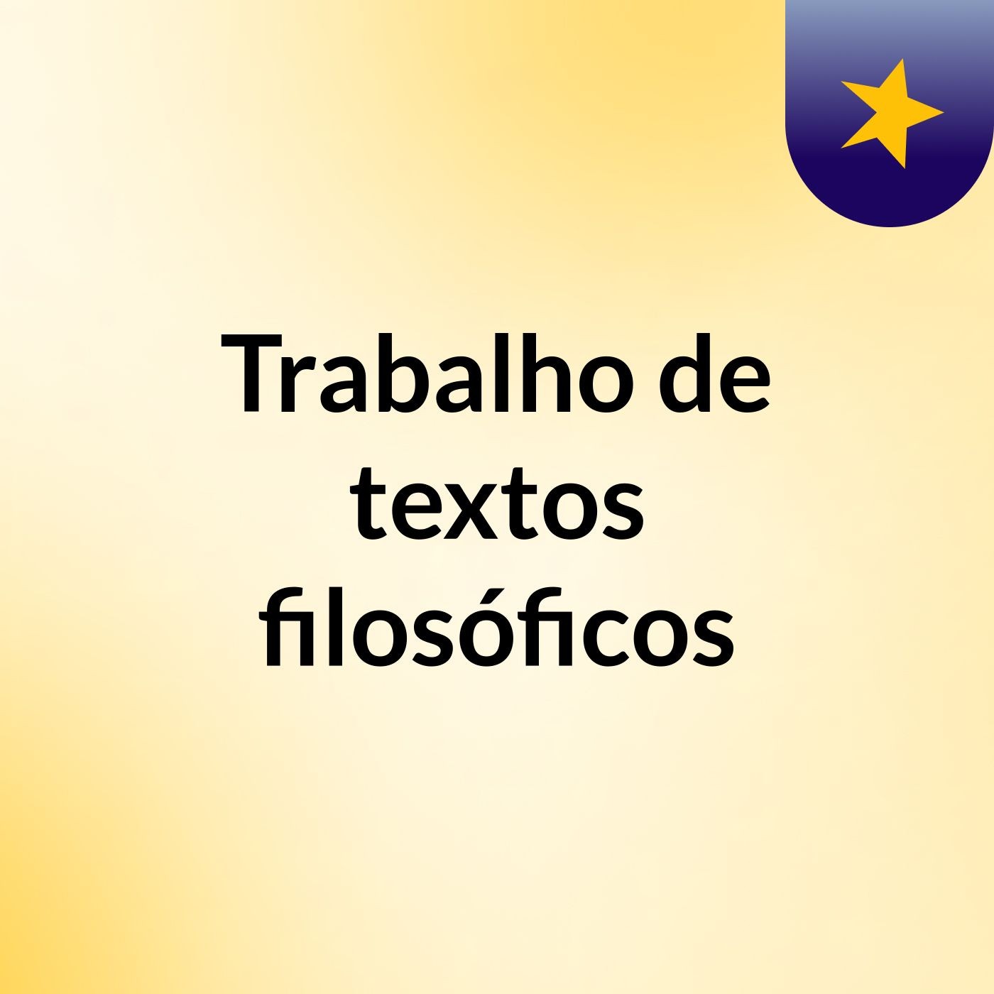 Trabalho de textos filosóficos