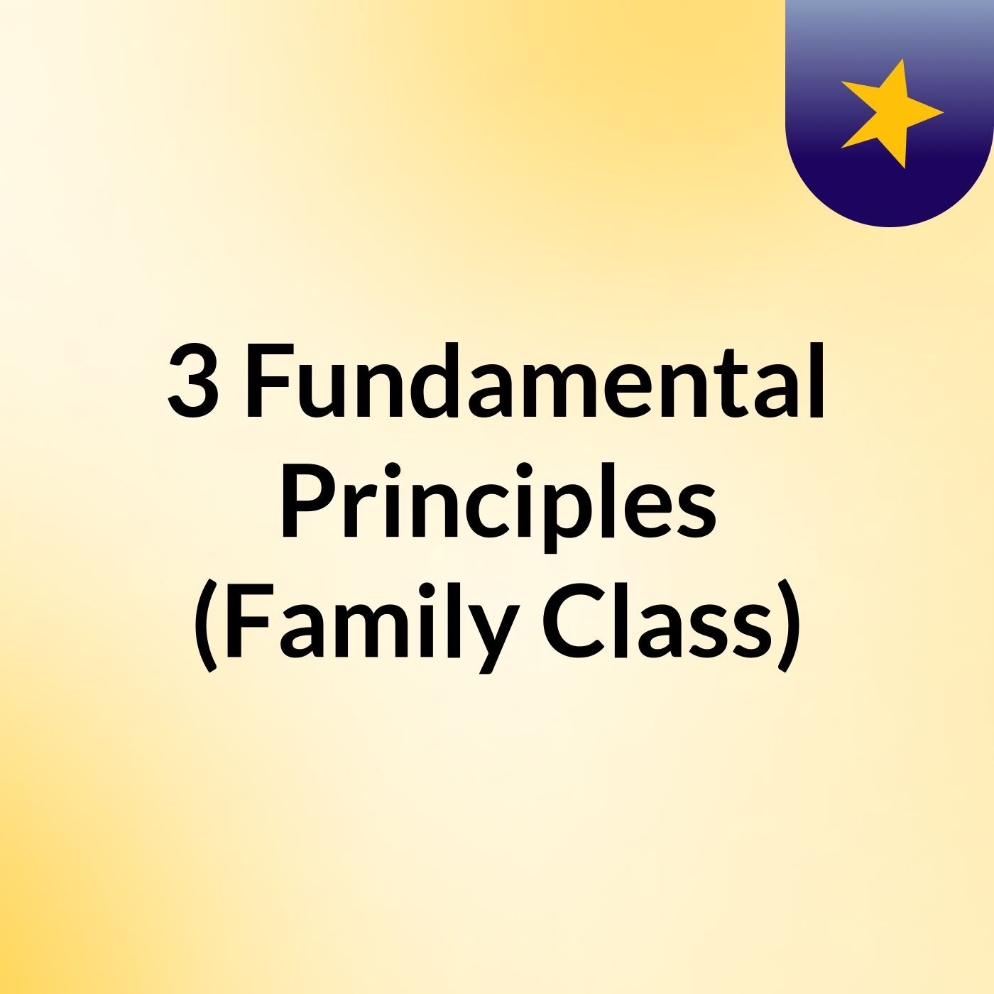 3 Fundamental Principles (Family Class)