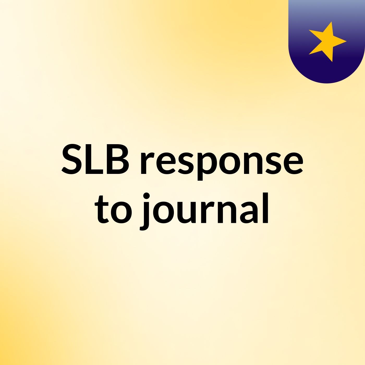SLB response to journal