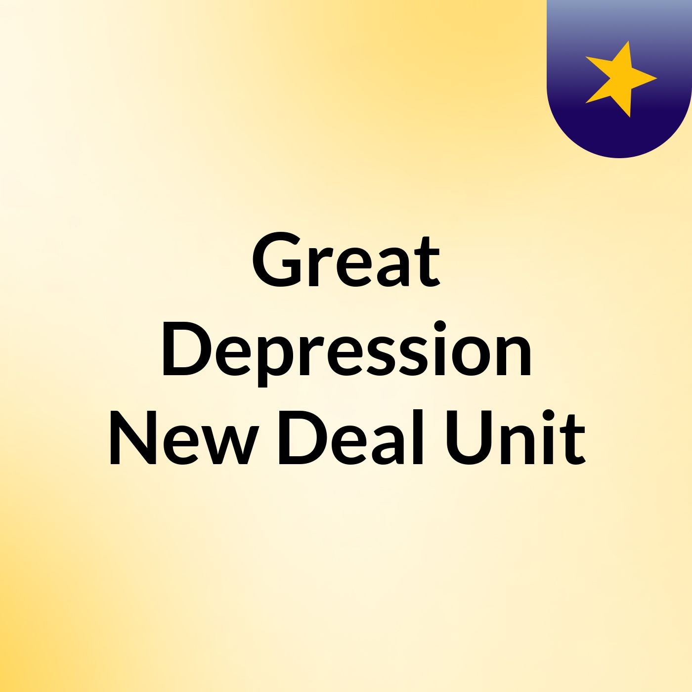 Great Depression New Deal Unit