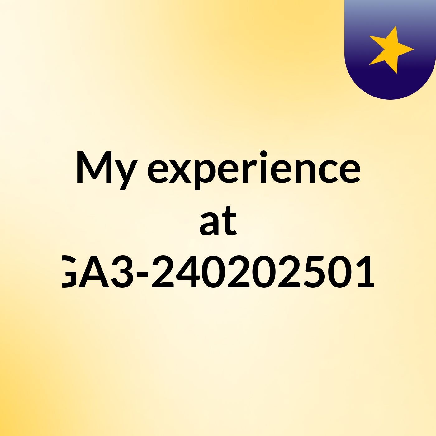 My experience at sena-GA3-240202501-AA1- podcast artwork