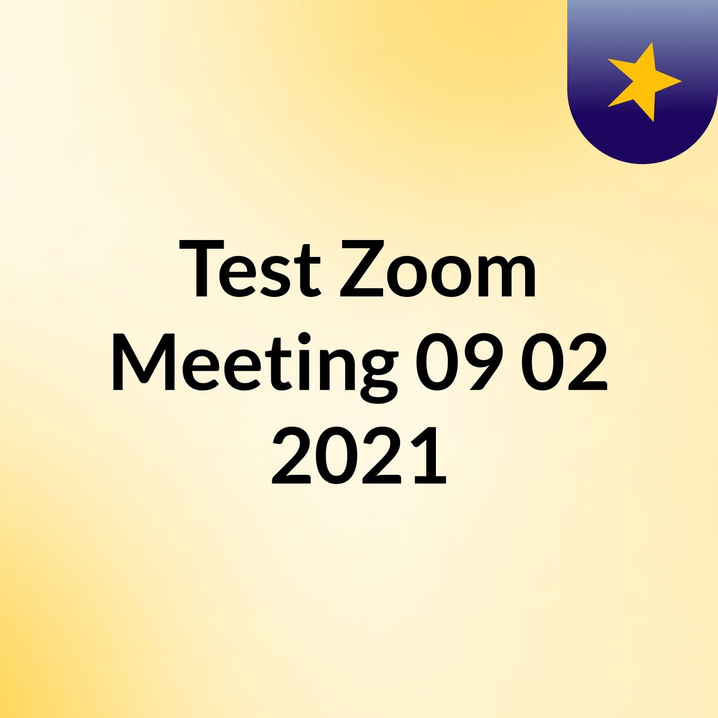 Test Zoom Meeting 09/02/2021