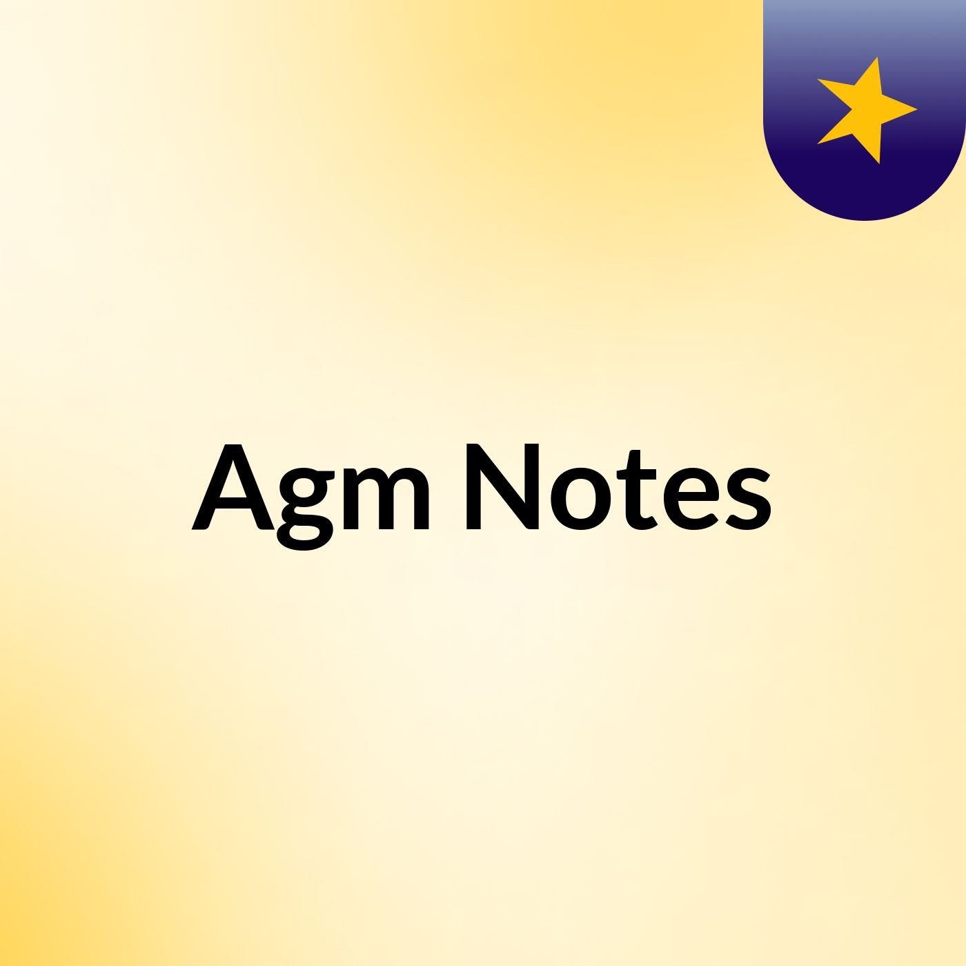 Agm Notes