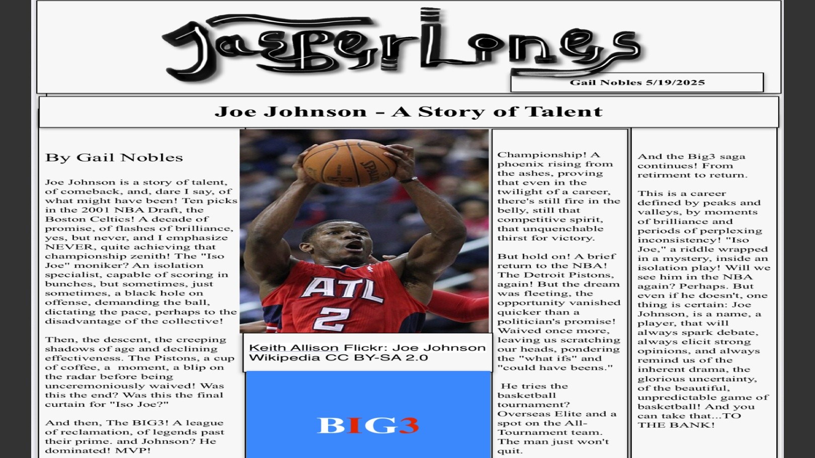 Joe Johnson - A Story of Talent