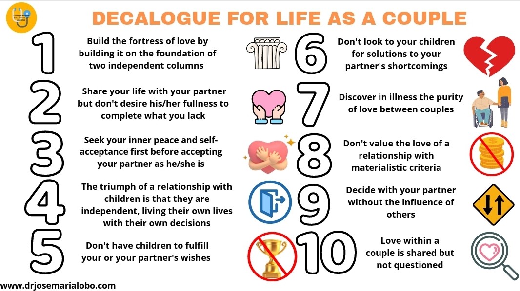 DECÁLOGO PARA UNA VIDA EN PAREJA