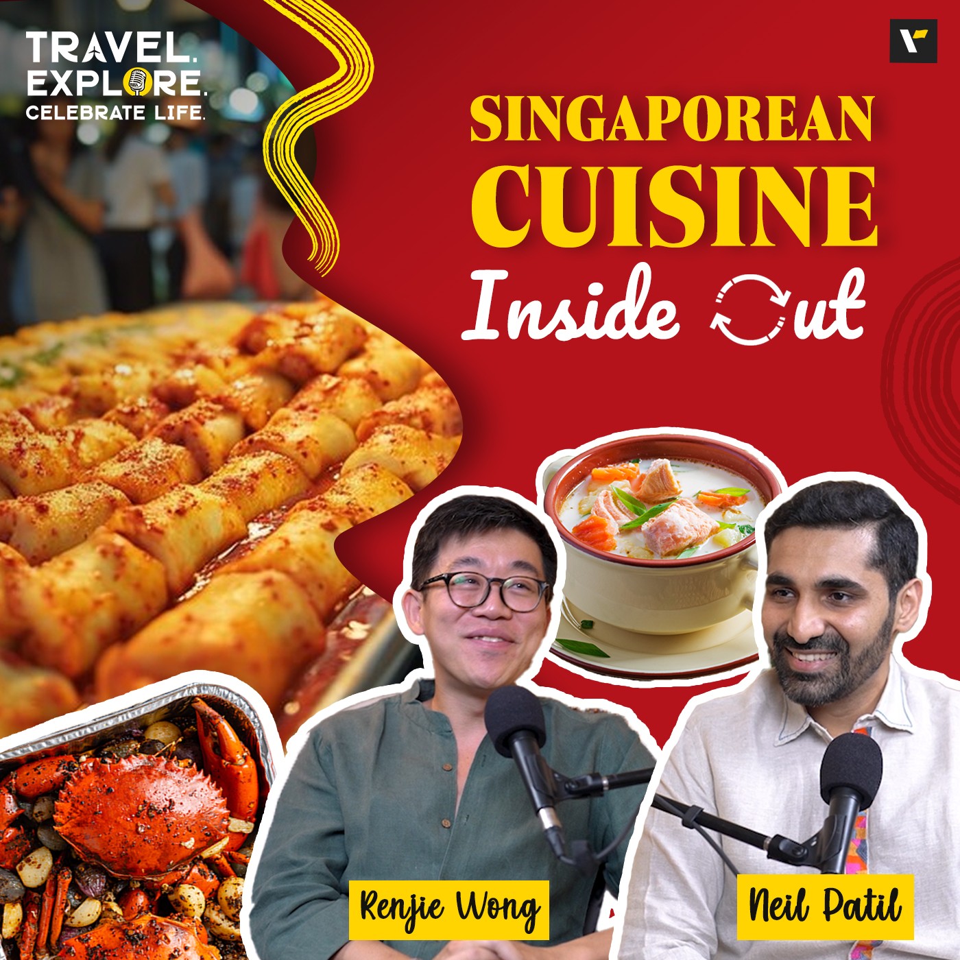 🦀🍛 Singaporean Cuisine - Inside Out | TECL Podcast with Neil and Renjie (RJ)