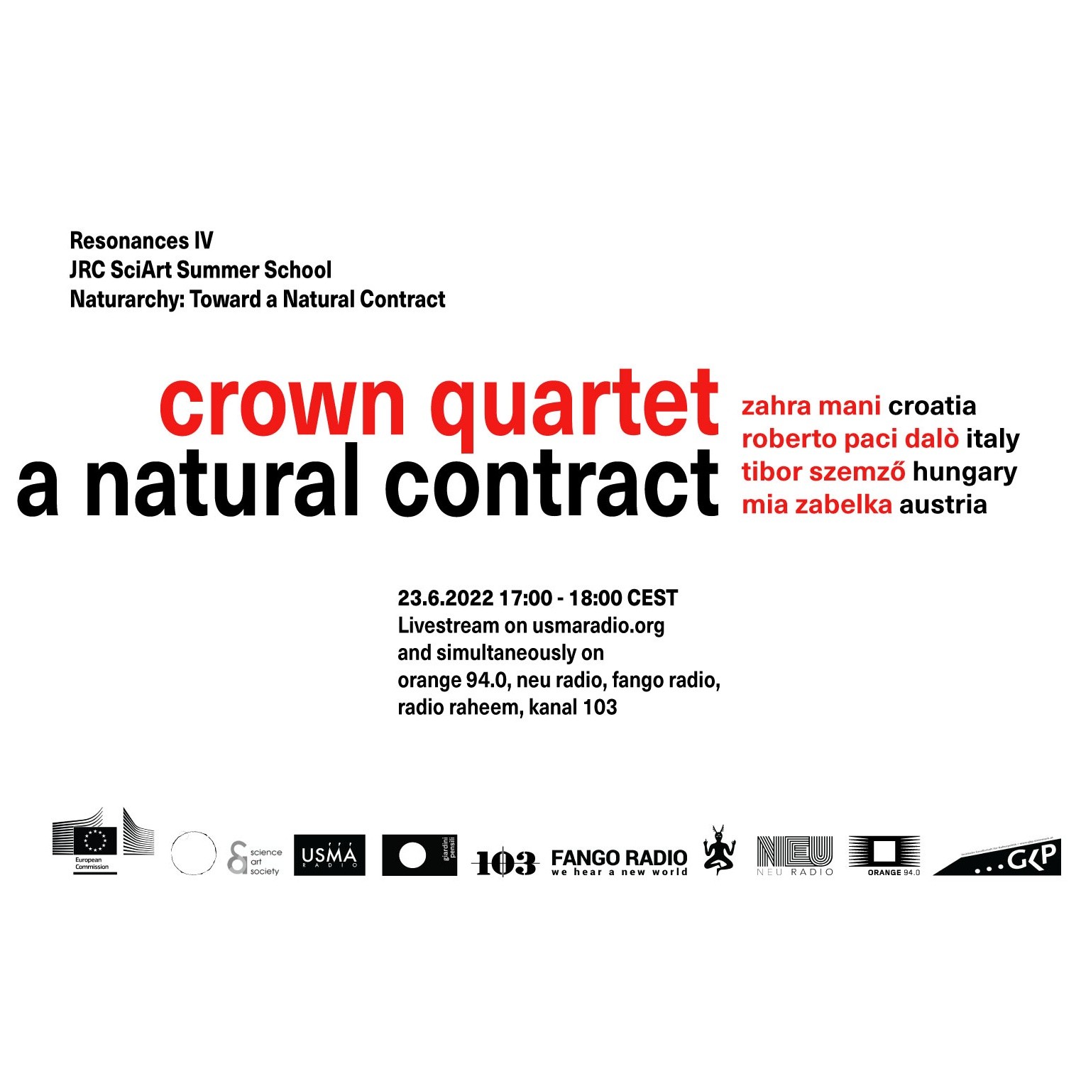 Crown Quartet – A Natural Contract live at Resonance IV