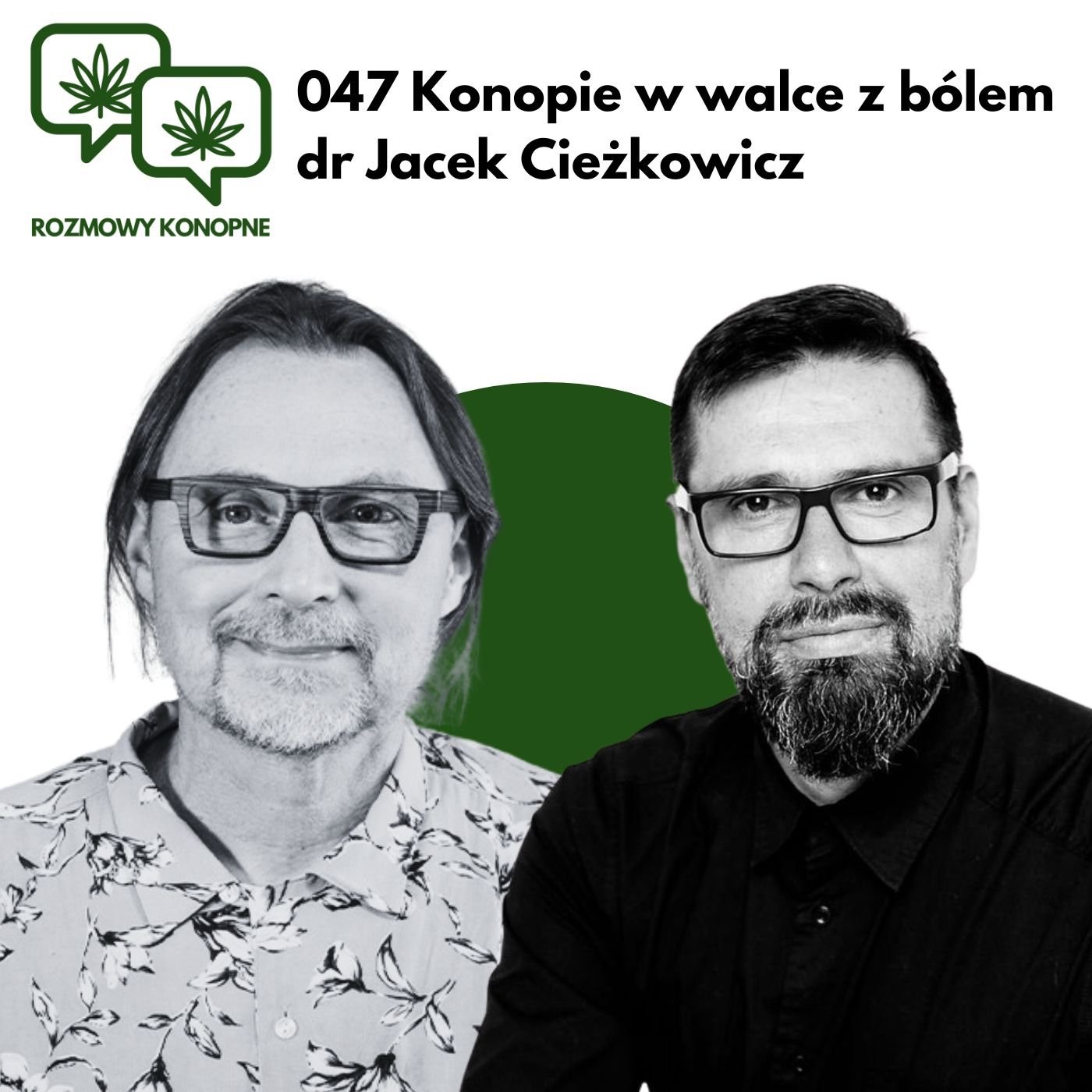 Okładka odcinka: Ból ostry i przewlekły: konopie zamiast opiatów — dr Jacek Cieżkowicz (odc. 047)