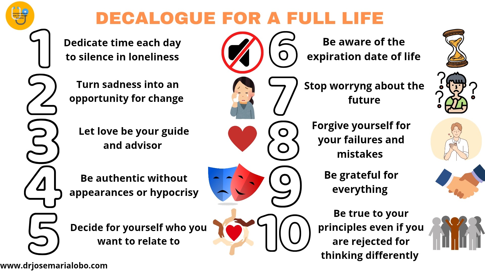DECÁLOGO PARA UNA VIDA EN PLENITUD