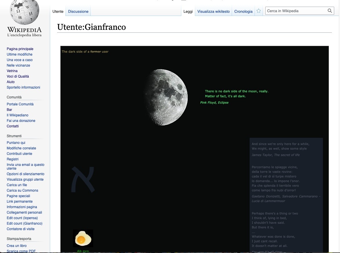 Gianfranco, Wikipedia e la cultura italiana