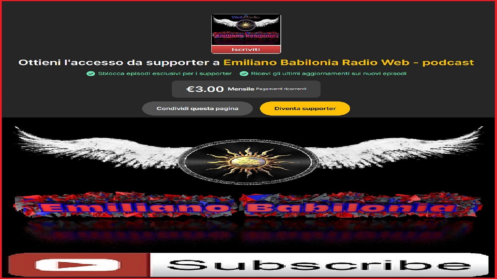 Ottieni l'accesso da supporter sulla radio web di Emiliano Babilonia
