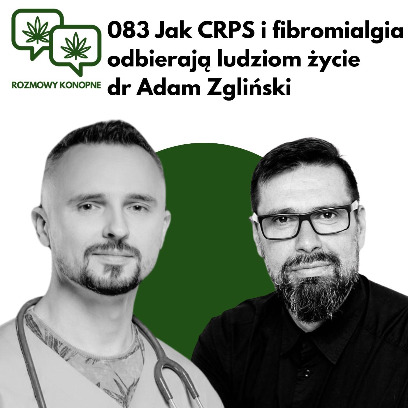 Okładka odcinka: CRPS i fibromialgia — dr Adam Zgliński o leczeniu bólu przewlekłego konopiami (odc. 083)