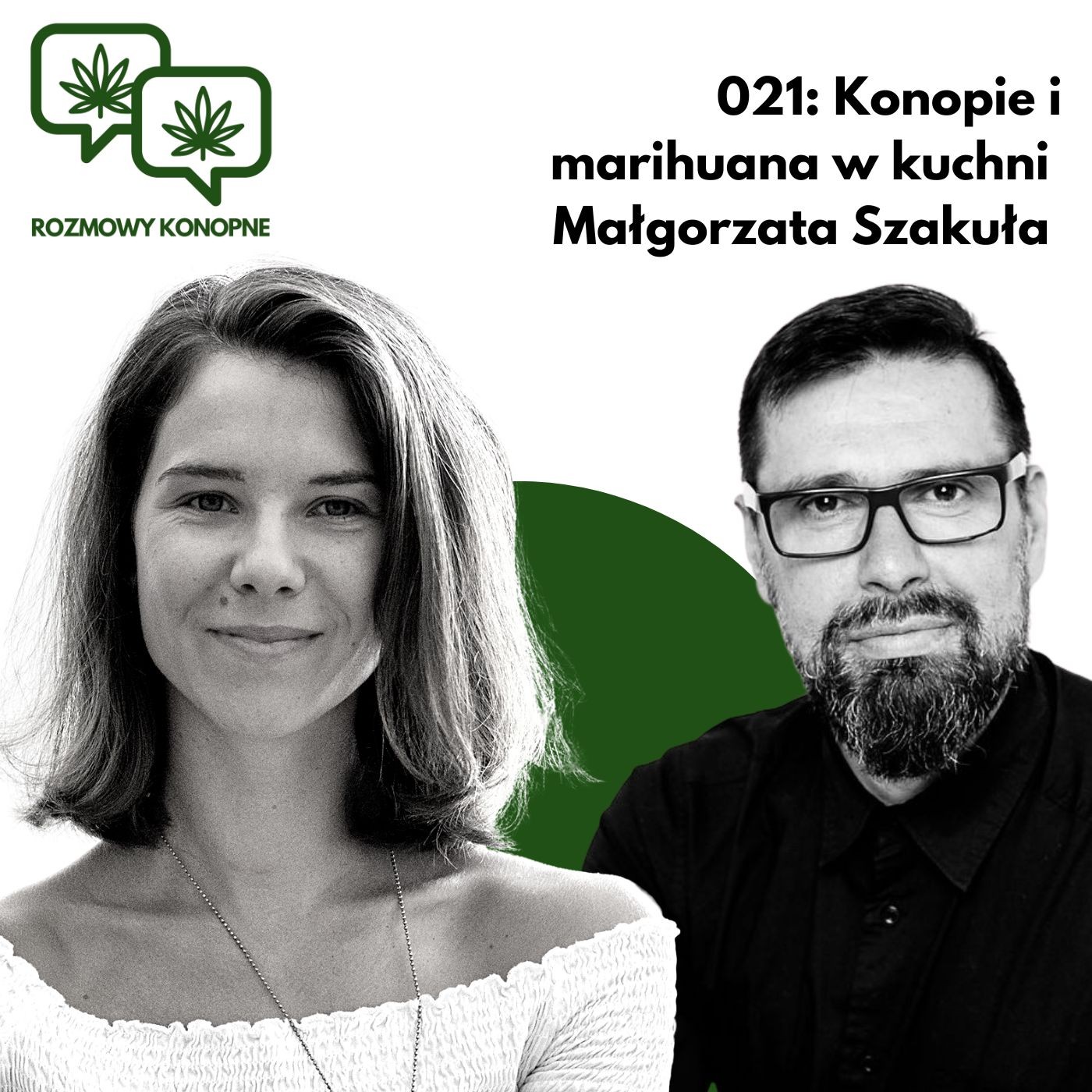 Okładka odcinka: Konopie w kuchni: dekarboksylacja, dawkowanie THC/CBD — Małgorzata Szakuła (odc. 021)
