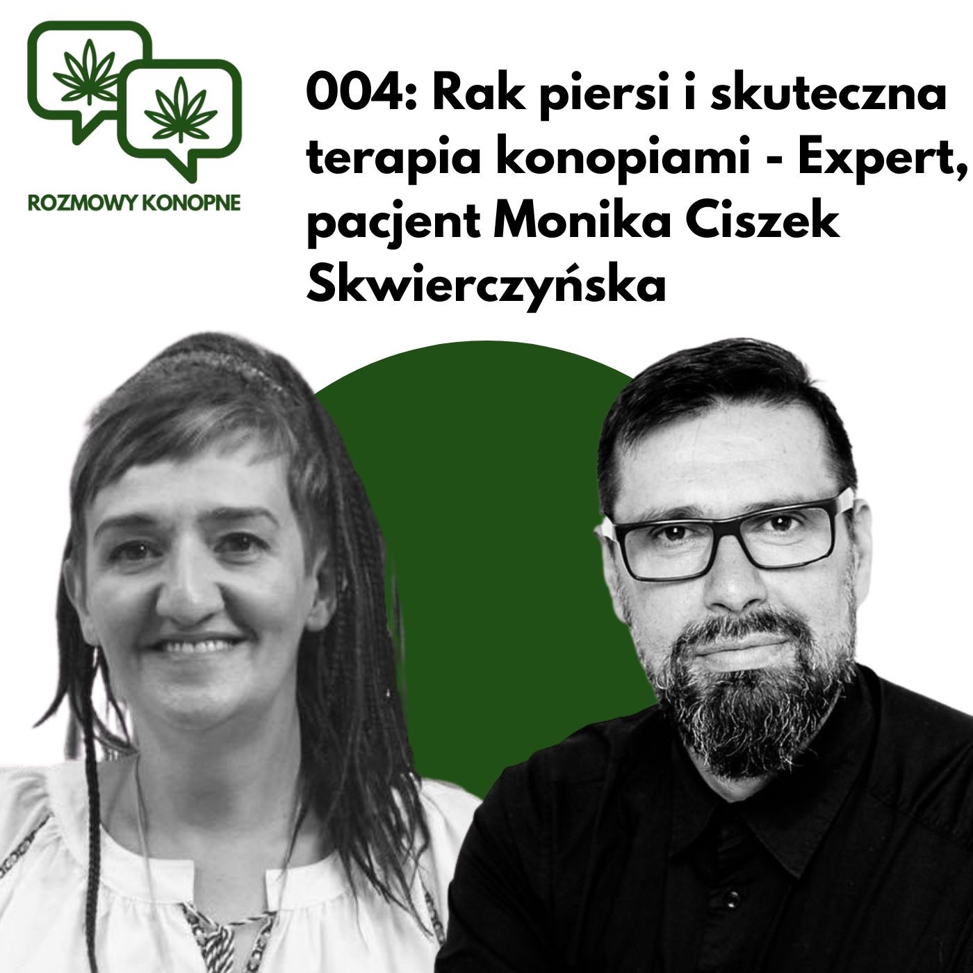 Okładka odcinka: Rak piersi bez chemii — Monika Ciszek Skwierczyńska o terapii konopiami (odc. 004)