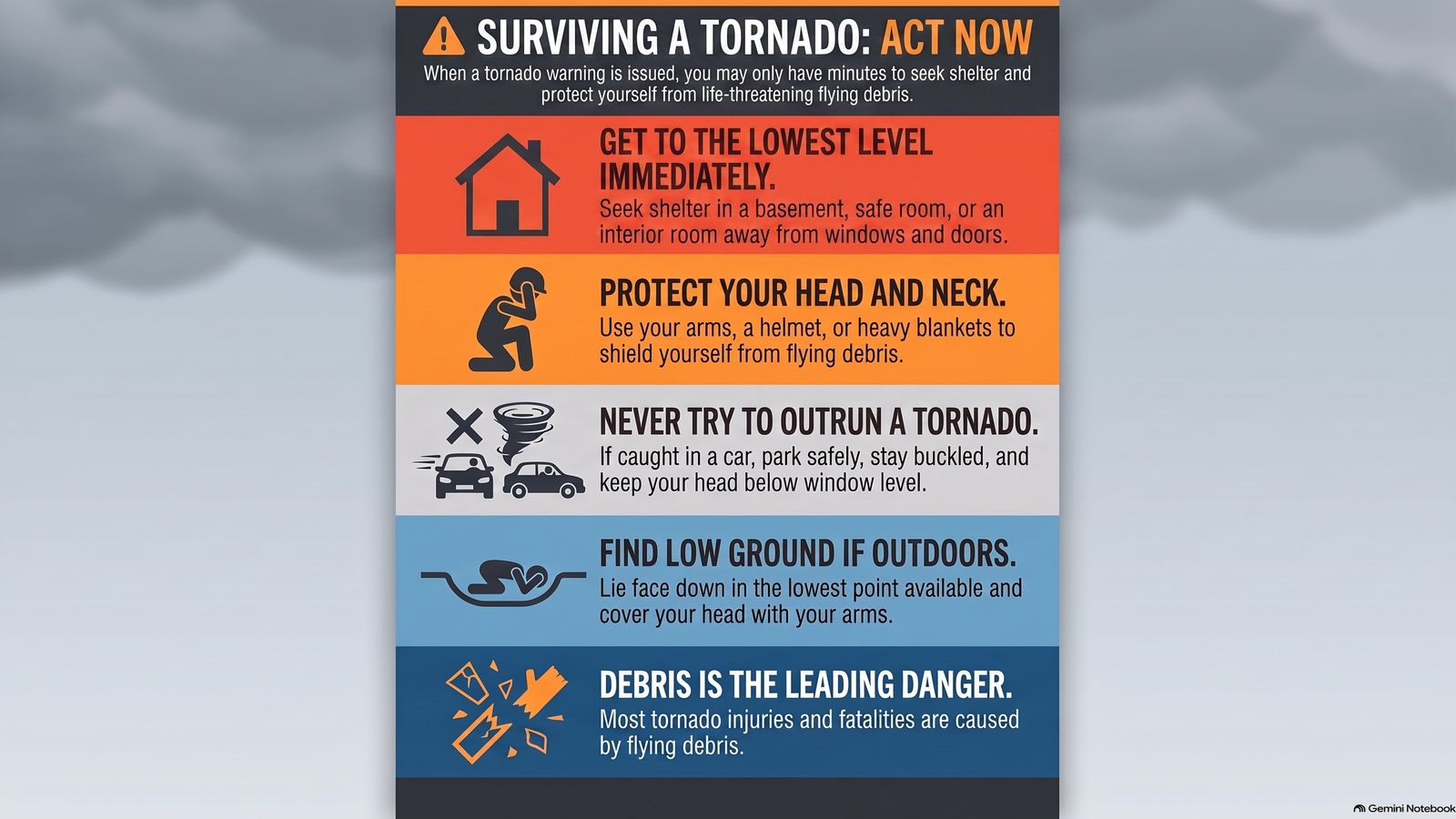 Get ready during a tornado