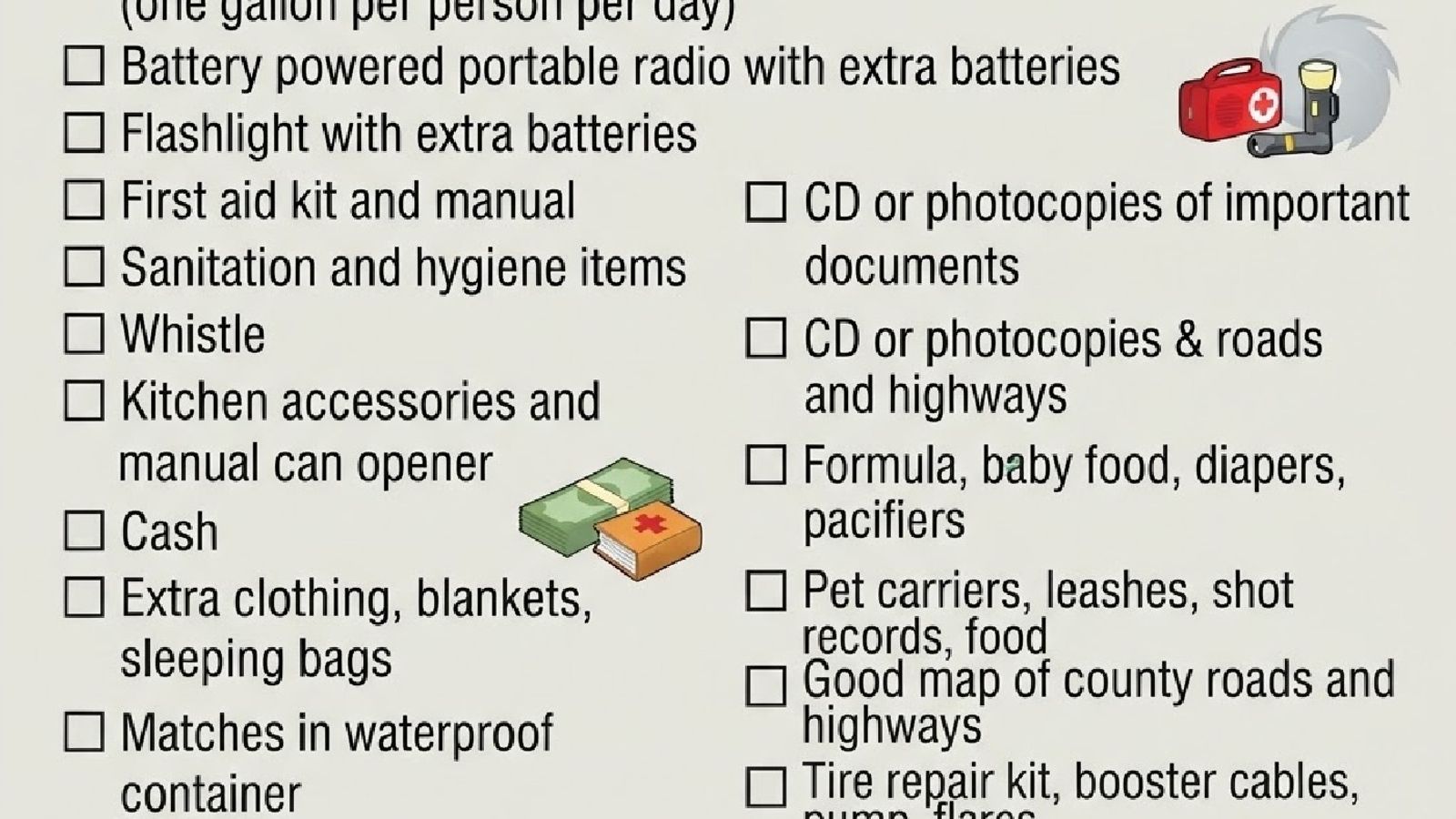 Hurricane checklist