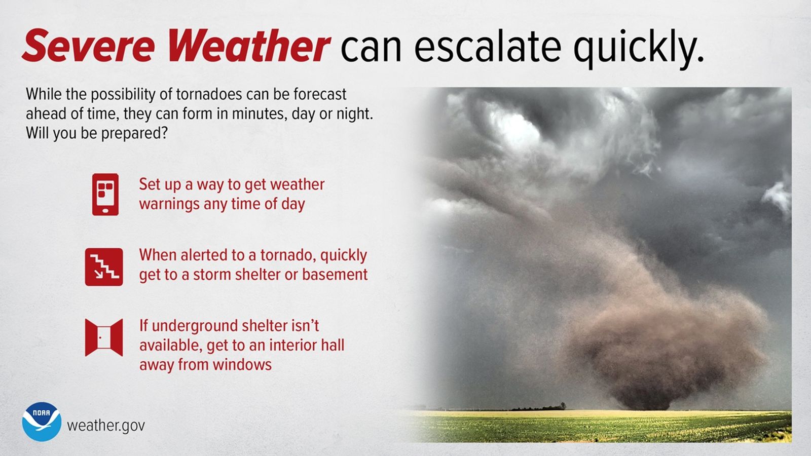 Severe weather could escalate quickly