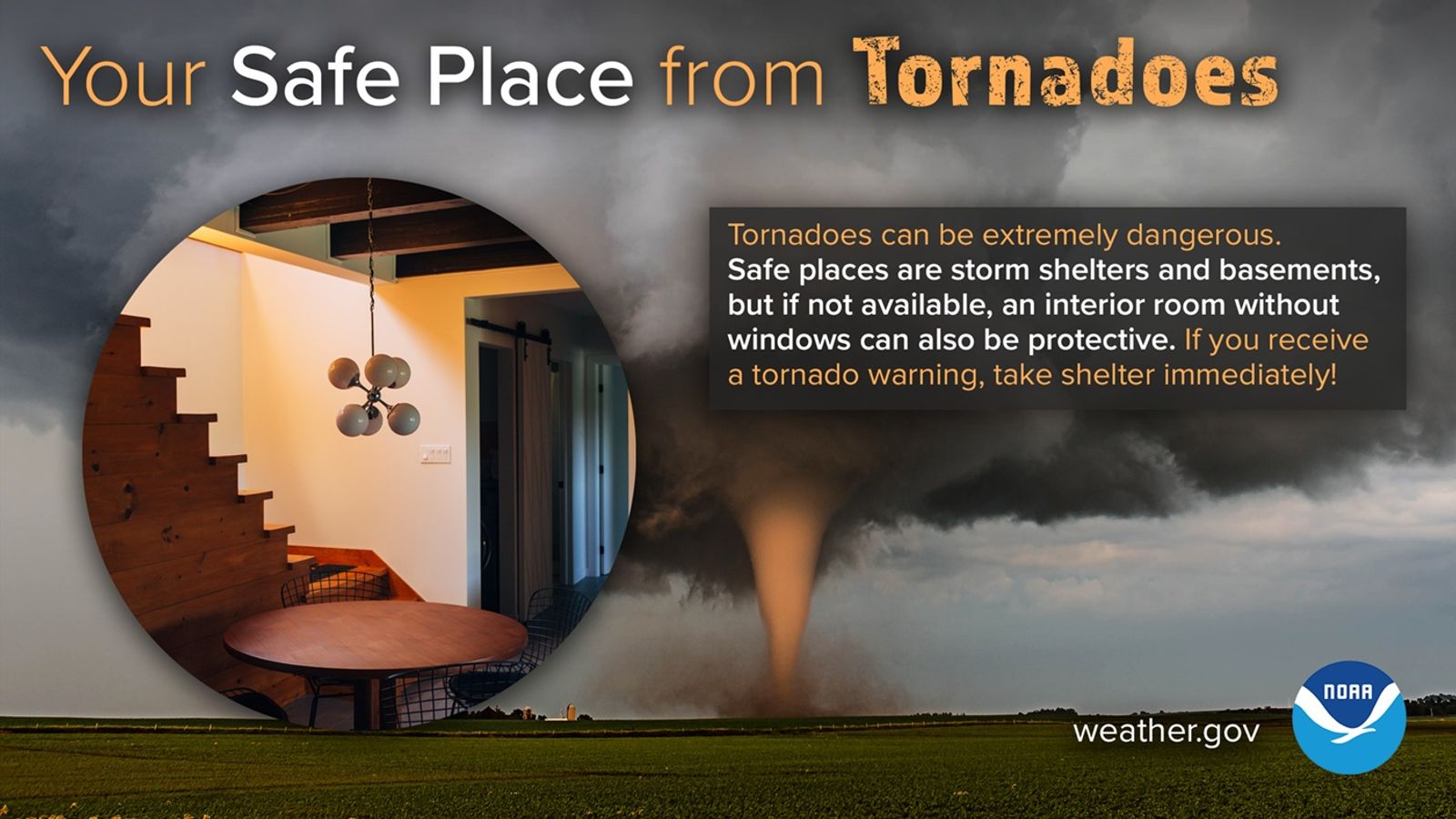 Safe place from a tornado