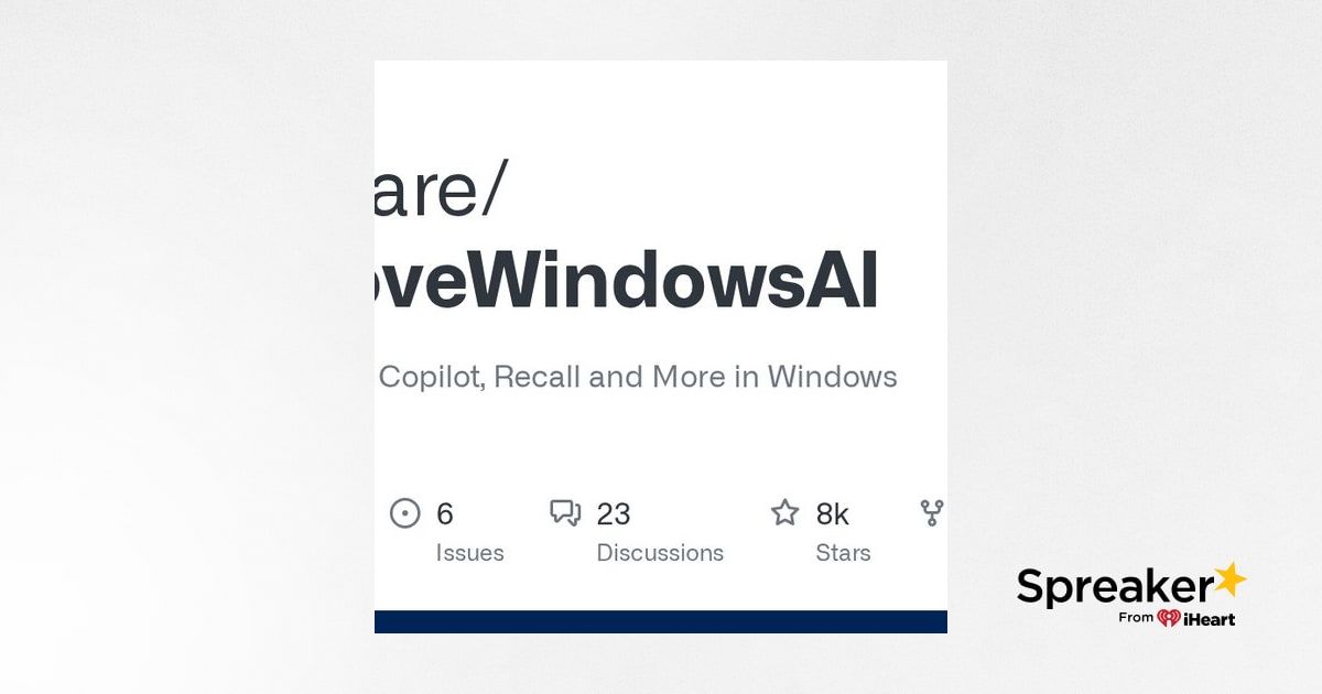 GitHub - zoicware/RemoveWindowsAI: Force Remove Copilot, Recall and ...