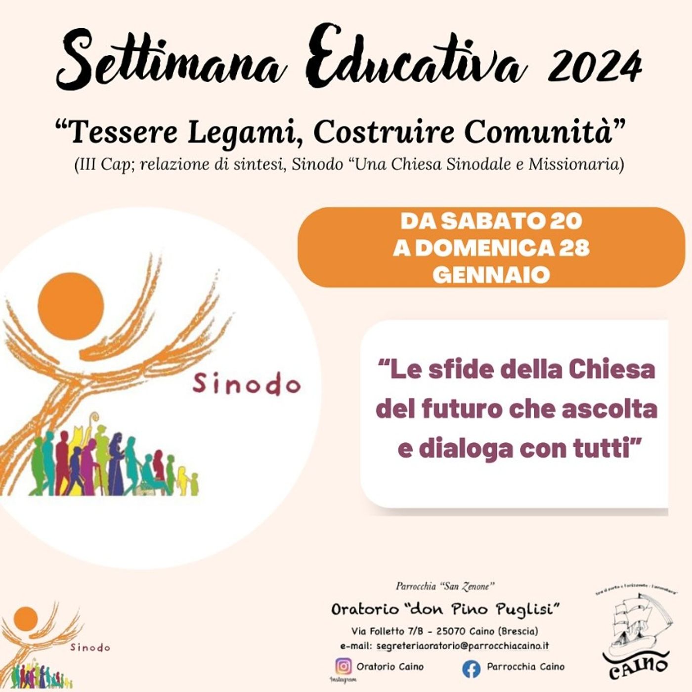 La parrocchia di Caino ospita la Settimana Educativa: intervista a Vittorio De Giacomi  -  18 gennaio 2024 episode artwork