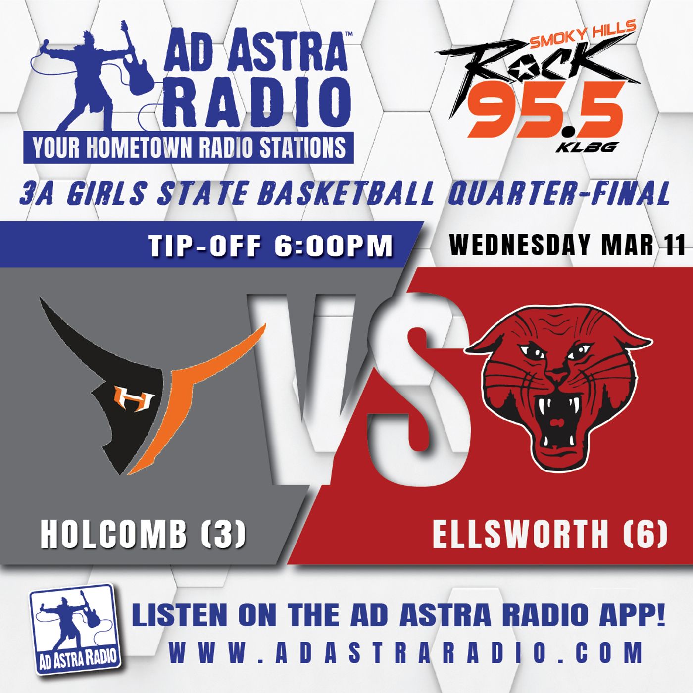 Holcomb Longhorns vs Ellsworth Bearcats High School Basketball (3A Girls State Quarterfinal-March 11, 2026) episode artwork