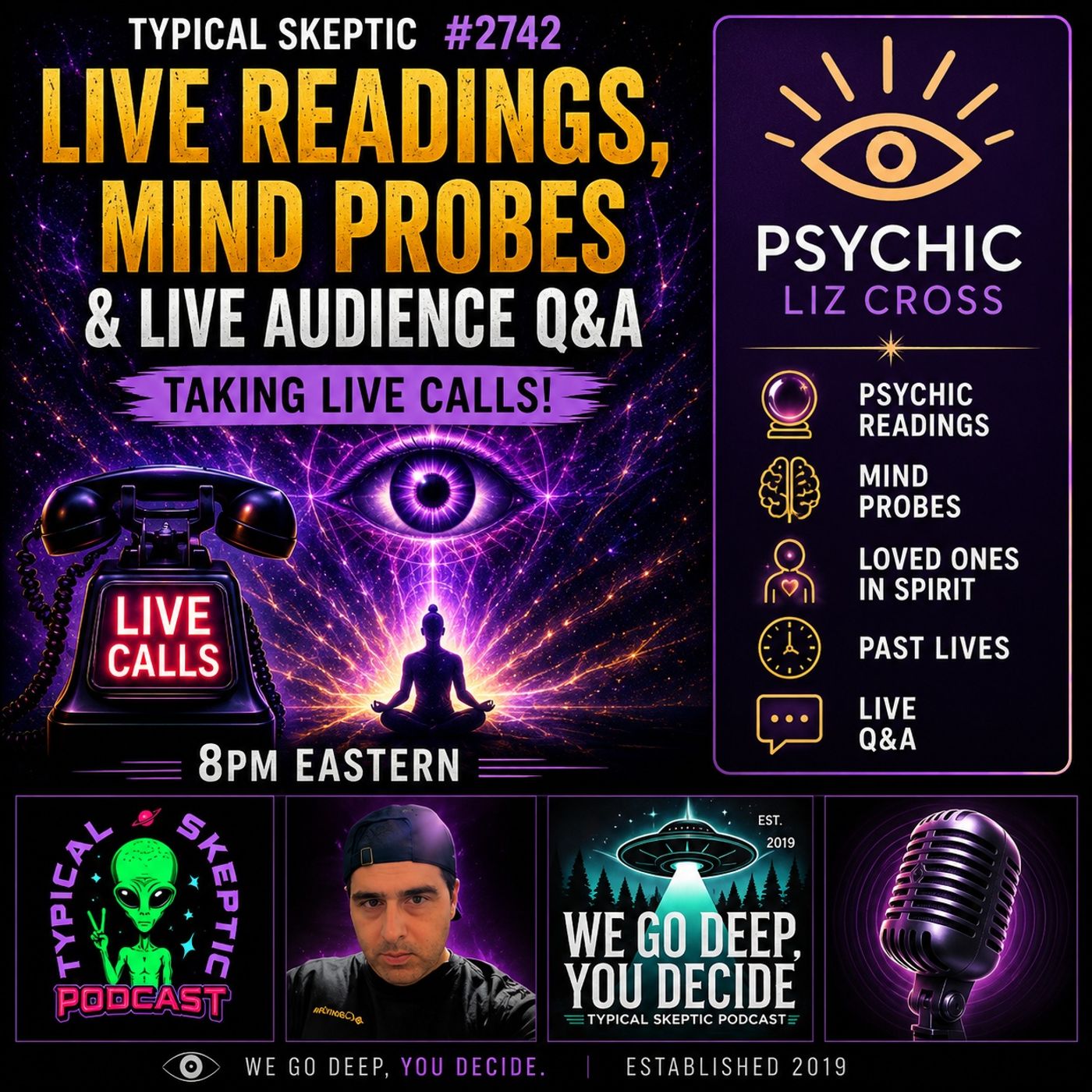 Live Readings, Mind Probes, Audience Q&A, Call In Show - Psychic Liz Cross - TSP 2742 episode artwork