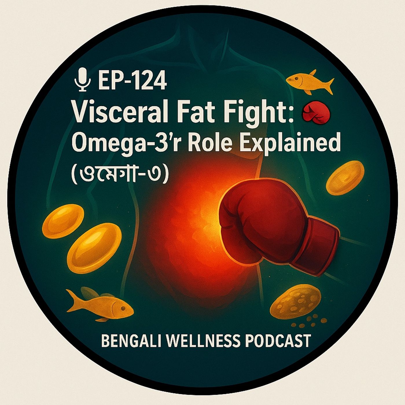 🎙 EP-124 | Visceral Fat Fight 🥊: Omega-3’r Role Explained (ওমেগা-৩) | Bengali Wellness Podcast