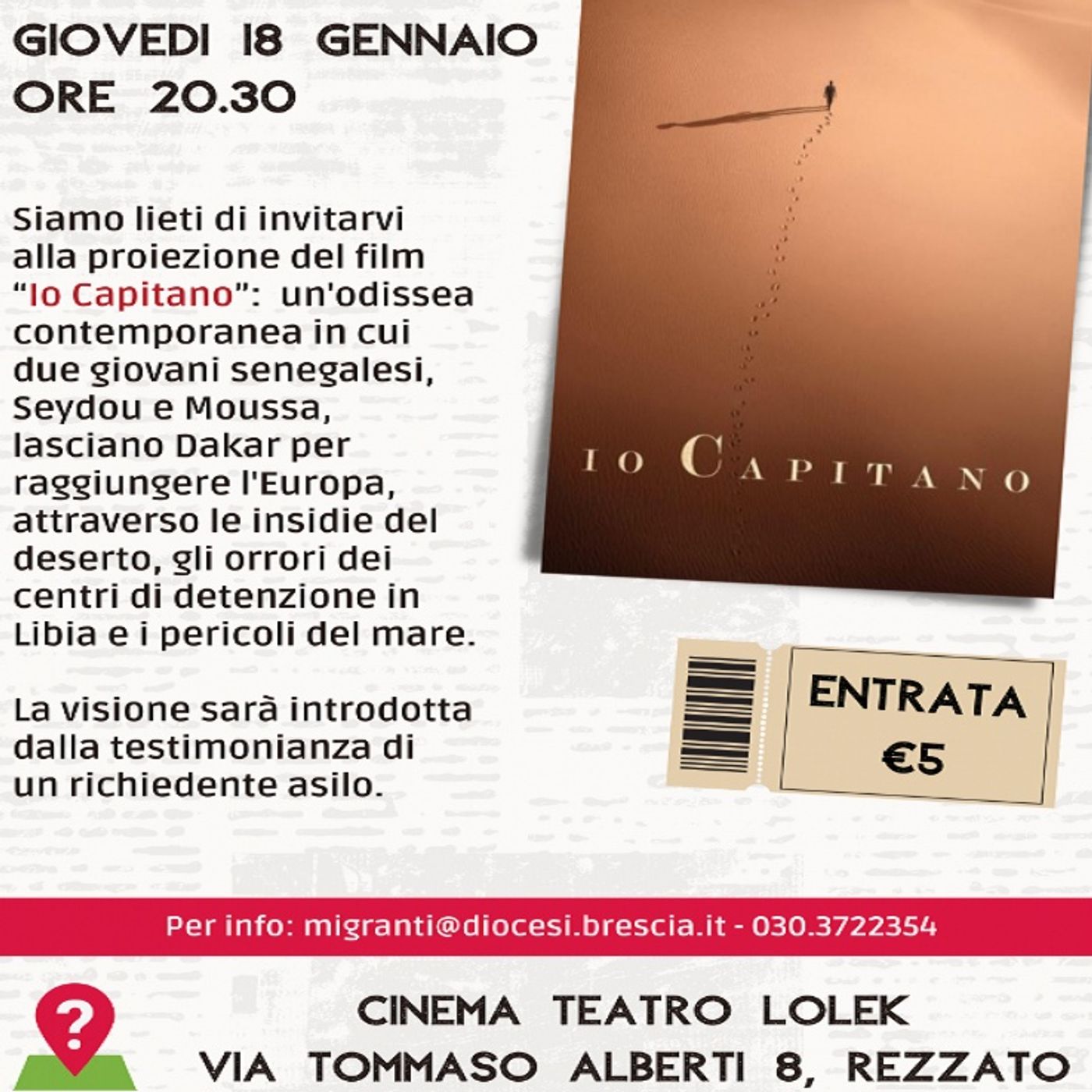 A Rezzato il film "Io capitano" per parlare di migranti: intervista a Chiara Gabrieli  -  13 gennaio 2024 episode artwork