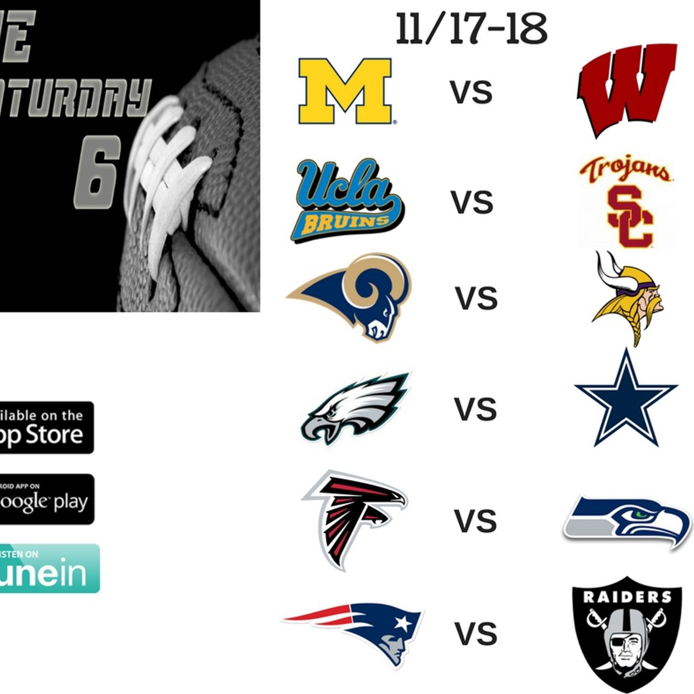 The Saturday Six November 17-18 episode artwork