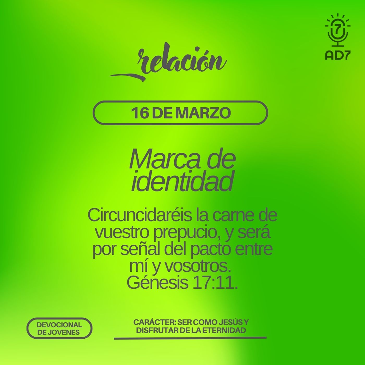 Marca de identidad | Carácter - Devocional de Jóvenes | 16 de marzo 2023