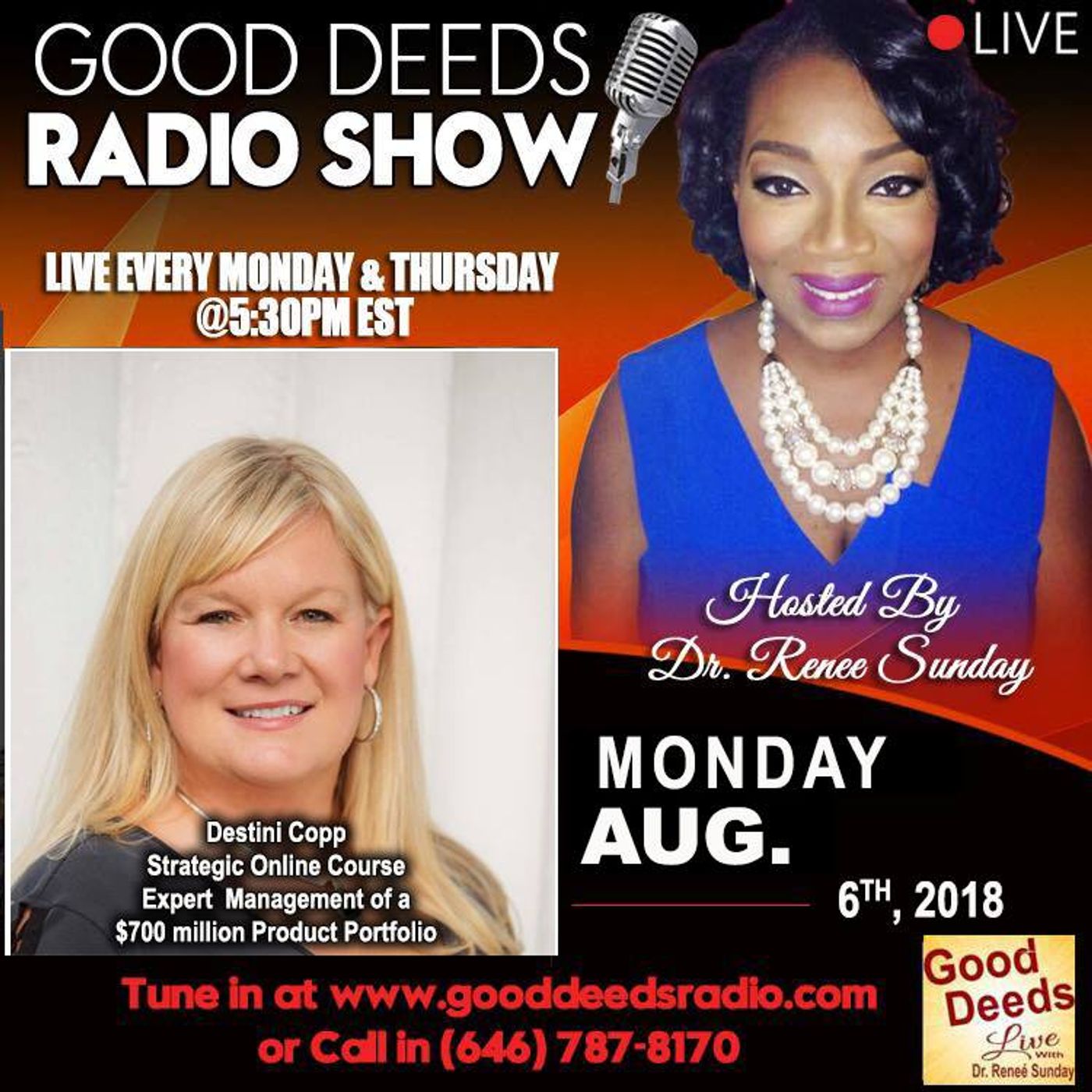 Destini Copp Strategic Online Course Expert shares on Good Deeds Radio Show episode artwork