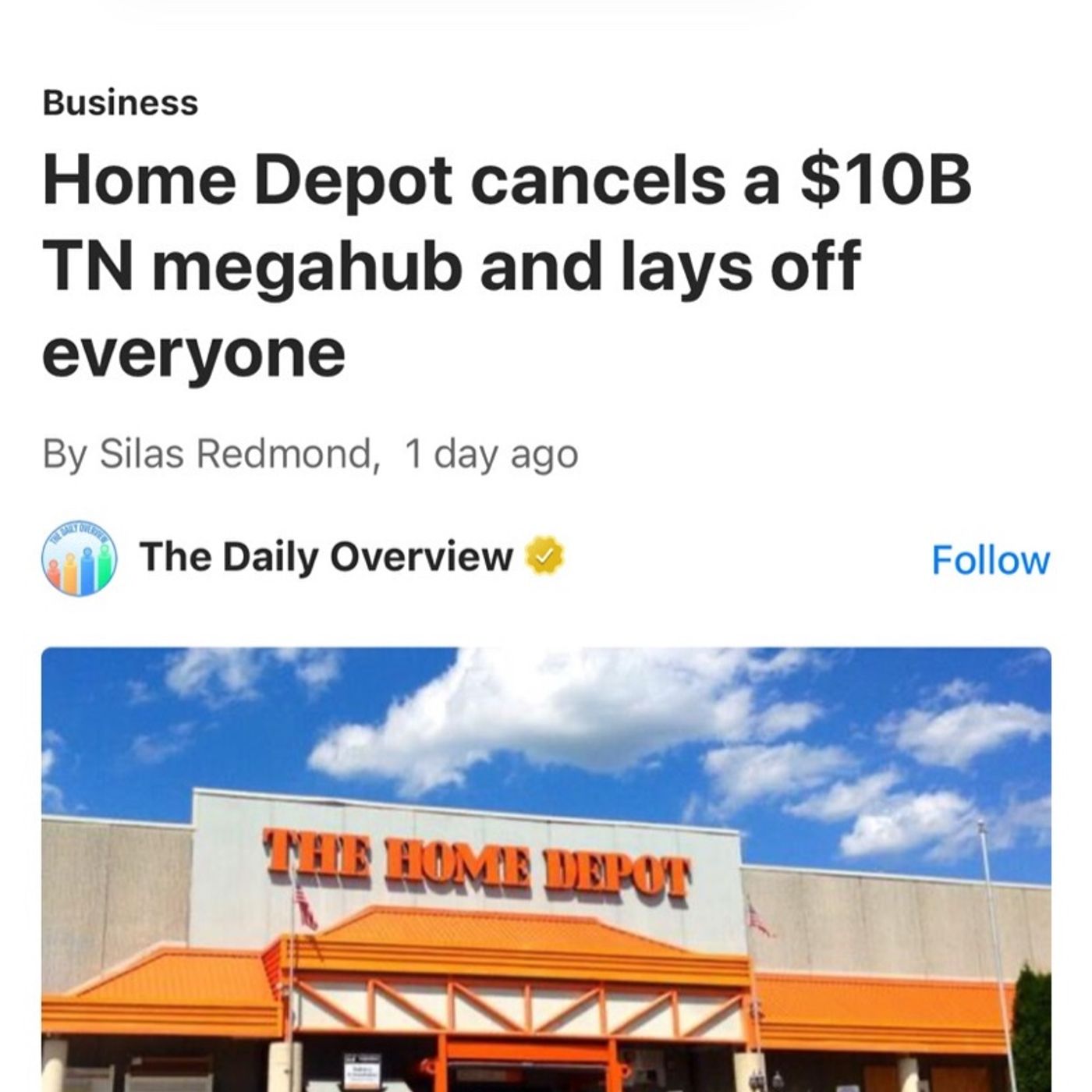 Home Depot Cancels 10Billion Dollar Mega Hub episode artwork