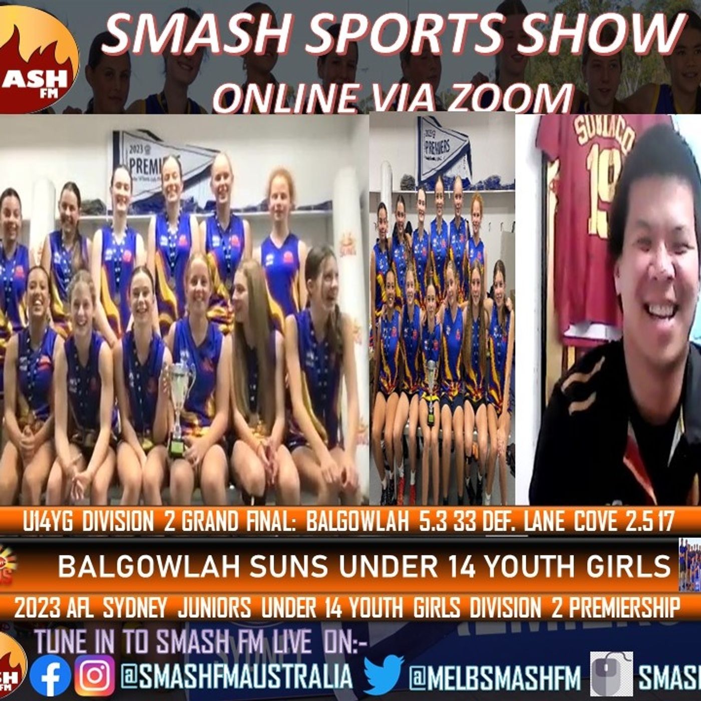SSS10THYR: Balgowlah Suns JFC 2023 AFL Sydney Juniors U14YG Division 2 Premiership Interviews 221123