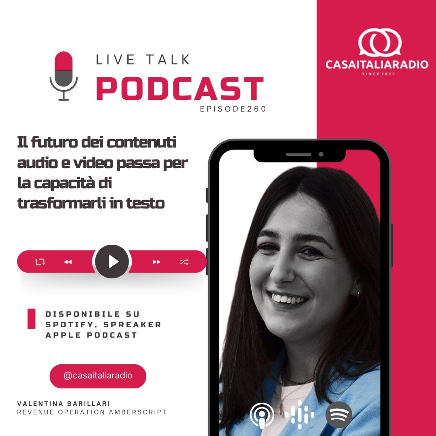 BM - Puntata N. 260 - Il futuro dei contenuti audio e video passa per la capacità di trascrizione episode artwork