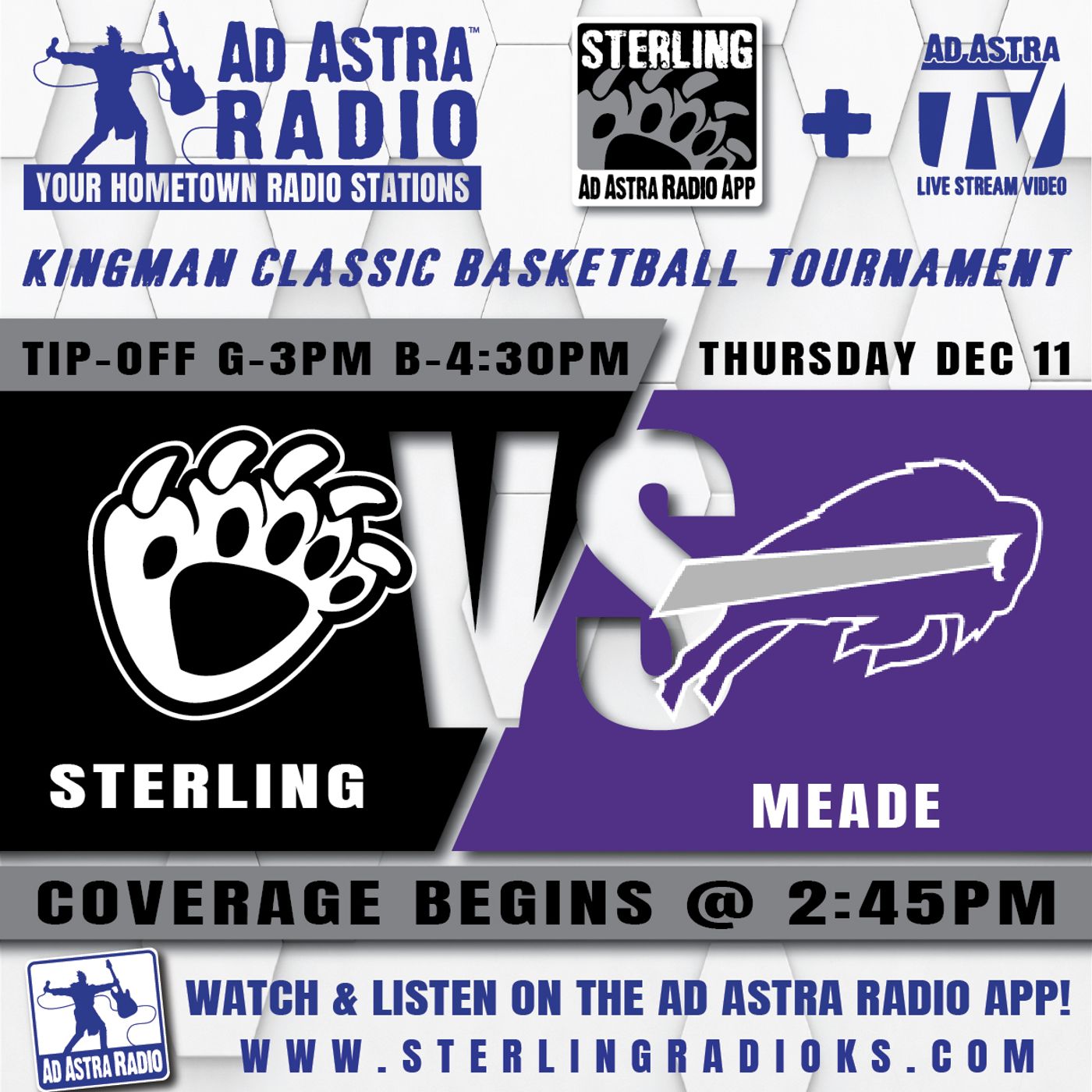 Sterling Blackbears vs Meade Buffaloes High School Basketball (Kingman Eagle Classic-December 11, 2025) episode artwork