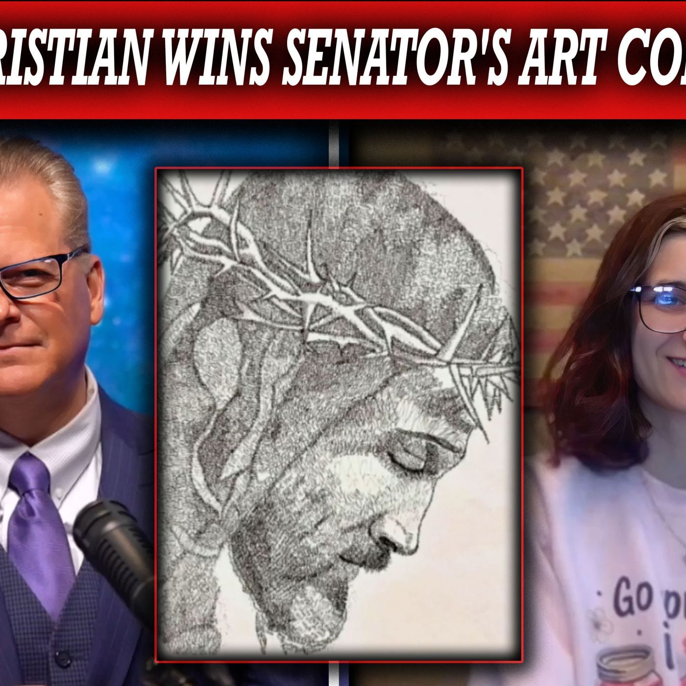 Bold Young Christian Wins Senator's Art Competition with Jesus Image