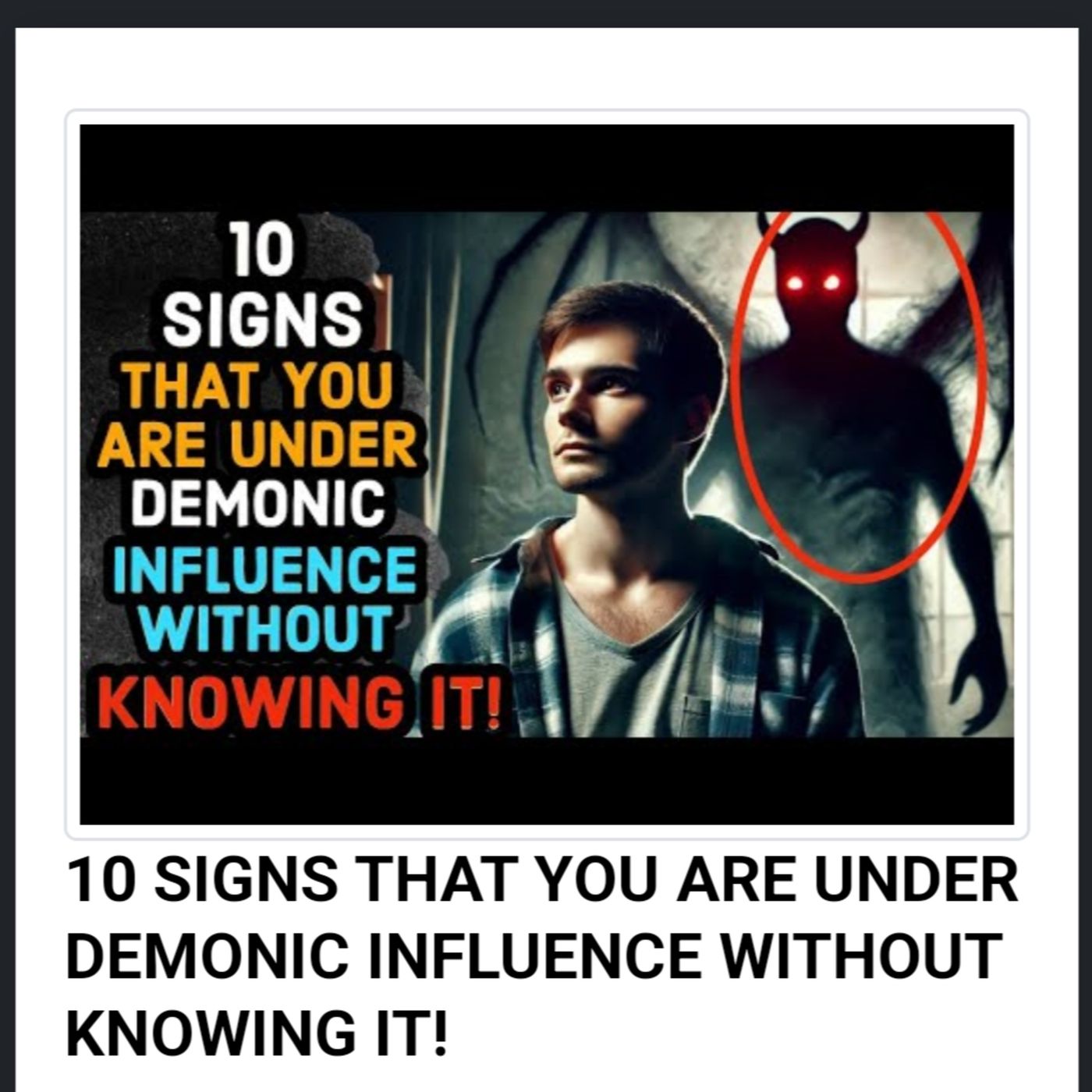 10 SIGNS THAT YOU ARE UNDER DEMONIC INFLUENCE WITHOUT KNOWING IT! episode artwork