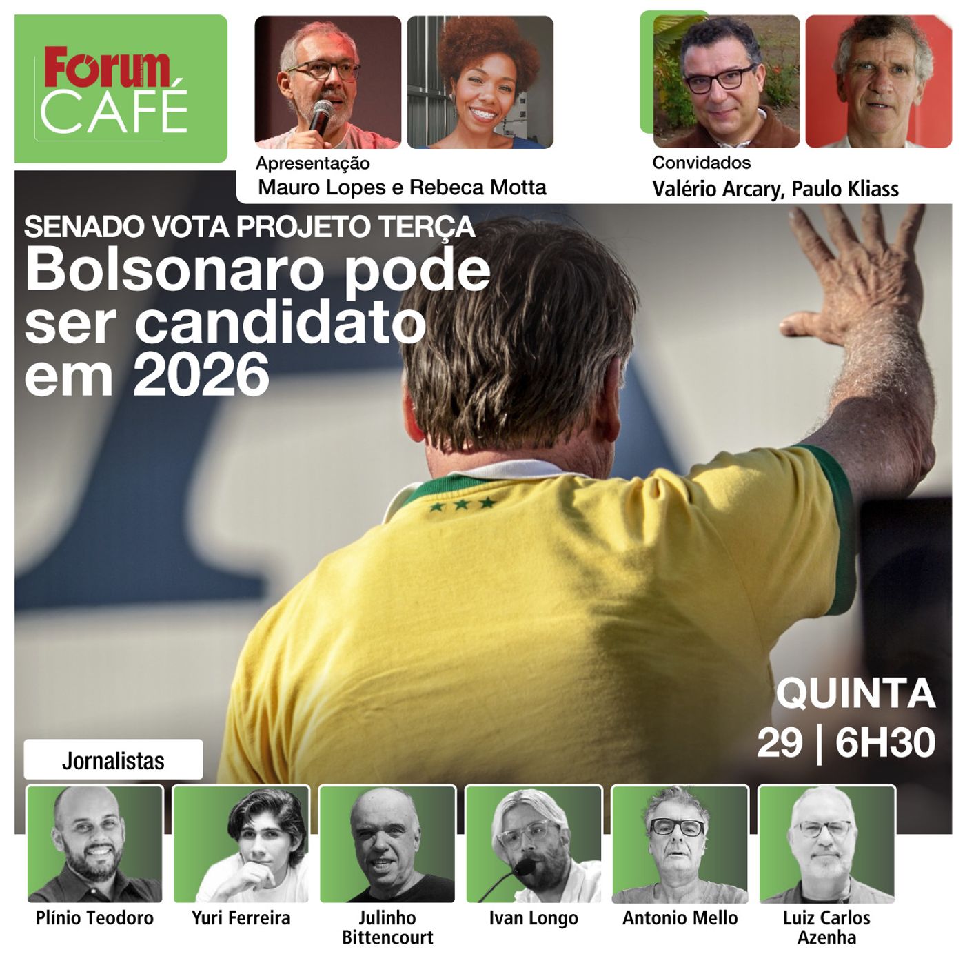 Senado: Bolsonaro candidato em 26 | Moraes: xeque-mate em Musk | Marçal empata com Boulos | Café