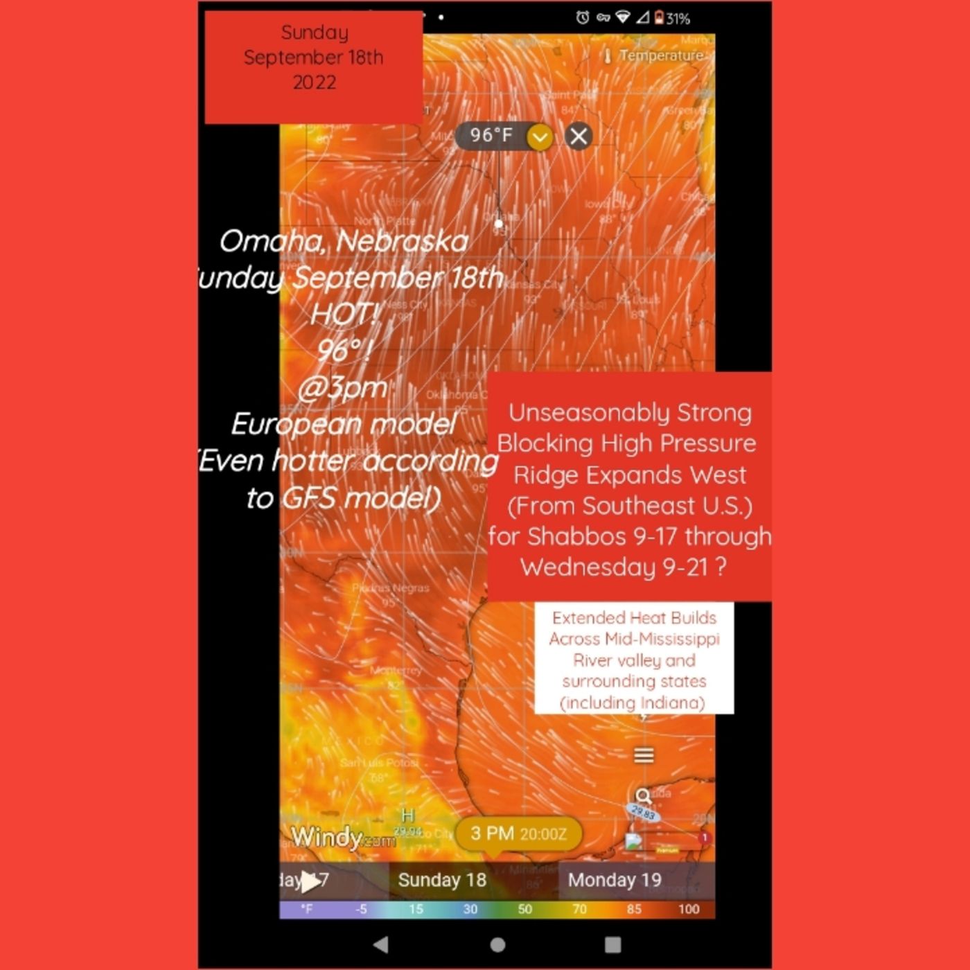 Building Heat: 5+ day "heatwave"for Chicago, St.Louis, South Bend and beyond..95°+ Plains, Corn belt