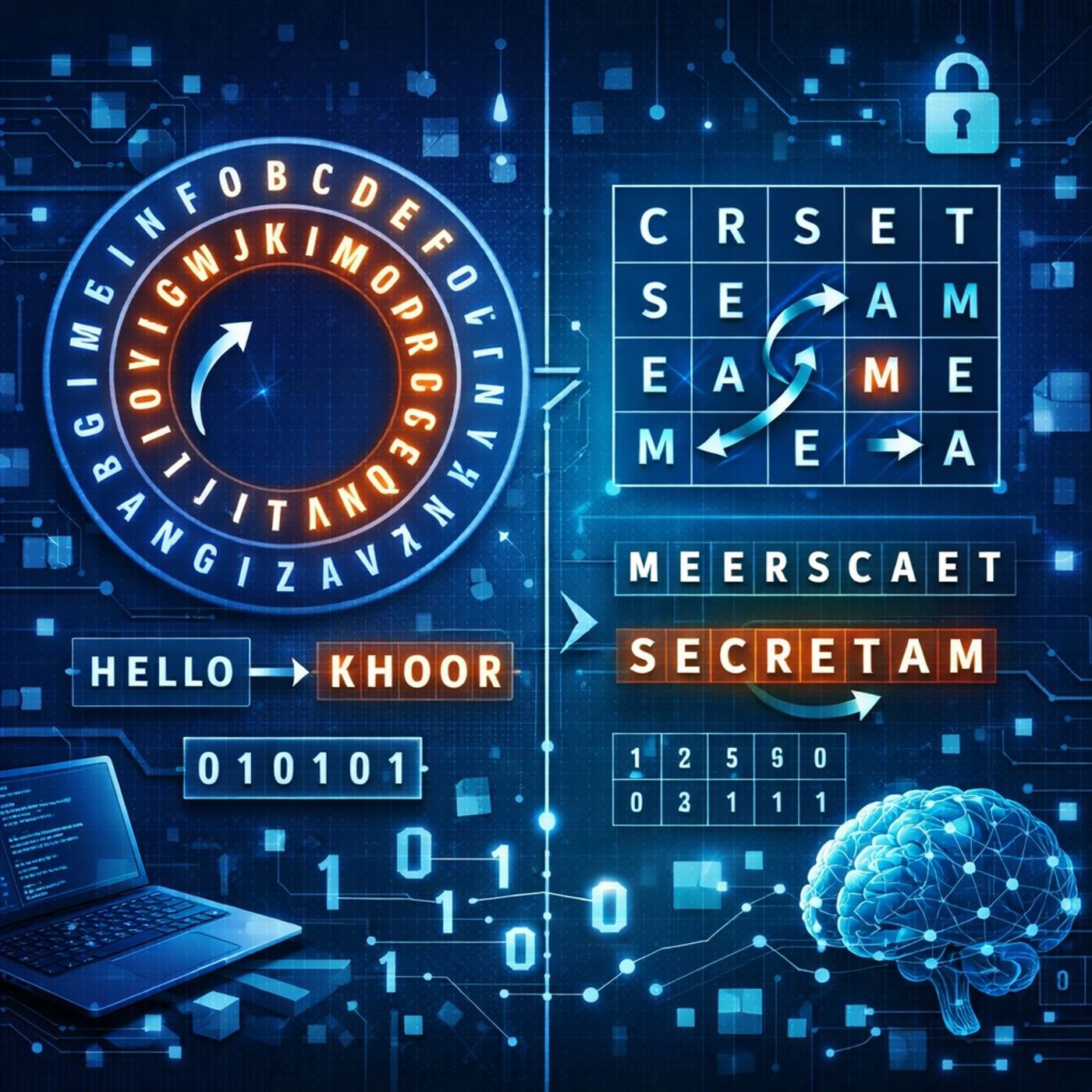 Course 17 - Computer Network Security Protocols And Techniques | Episode 2: Traditional Ciphers: Substitution and Transposition Methods