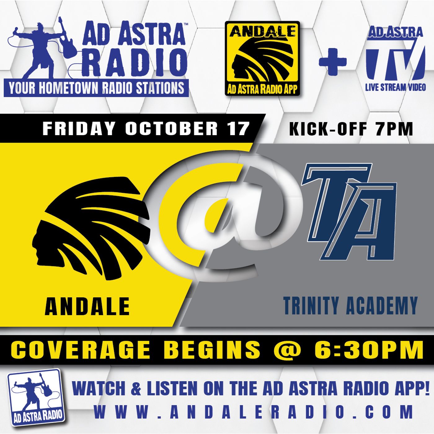 Andale Indians at Wichita Trinity Academy Football (October 17, 2025) episode artwork